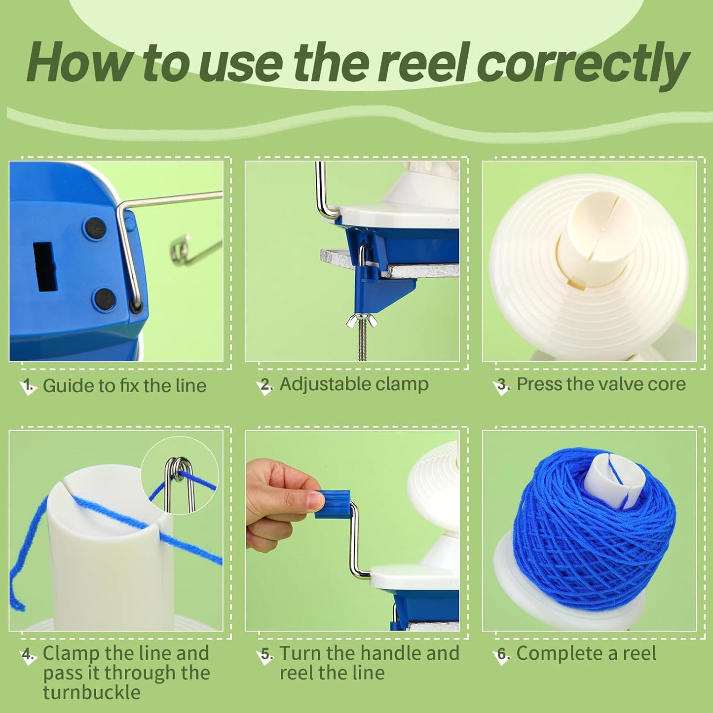 Yarn Winder, Yarn Ball Winder for Crocheting with 40 PCS Stitch Markers Metal Handle and Tabletop Clamp 4 Ounce Capacity, Easy to Set Up and Use for Yarn Storage