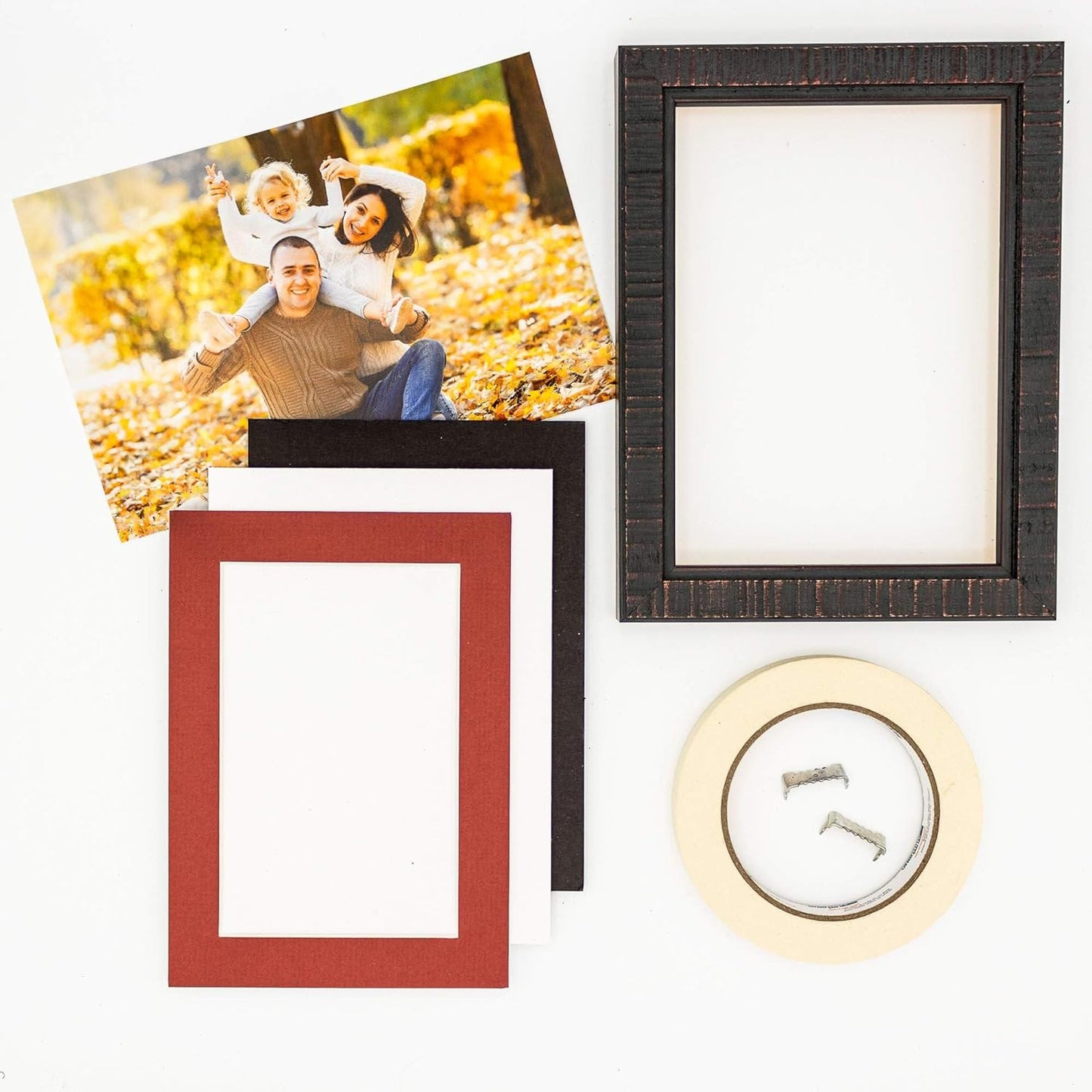 Pack of Ten Acid Free 11x14 Mats Bevel Cut for 8.5x11 Photos - Brick Red Precut Matboards With Backing Boards and Self Seal Photo Mat Bags For Pictures, Photos, Framing - 4-ply Thickness