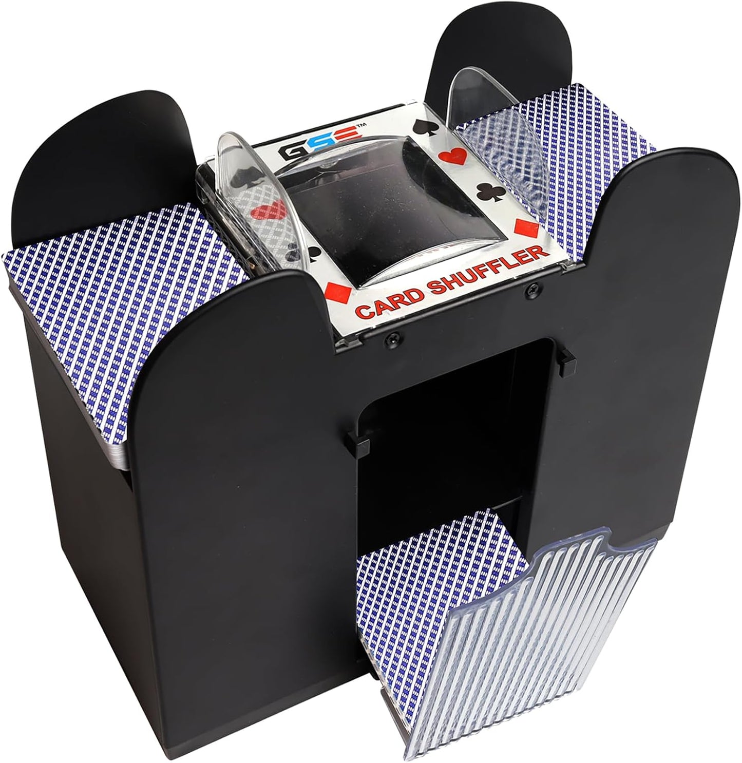 GSE Games & Sports Expert Automatic Card Shuffler for 6 Deck Cards, Battery-Operated Shuffler Machine for Playing Cards, Blackjack, Texas Hold'em, Canasta, Bridge, UNO Card Games