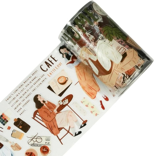 WT Pre-Cut Planner's Day 1 PET Tape, Single Roll, Original Designs, Waterproof Decorative Masking Tape for Journals, Planners, Scrapbooking, DIY Paper Projects