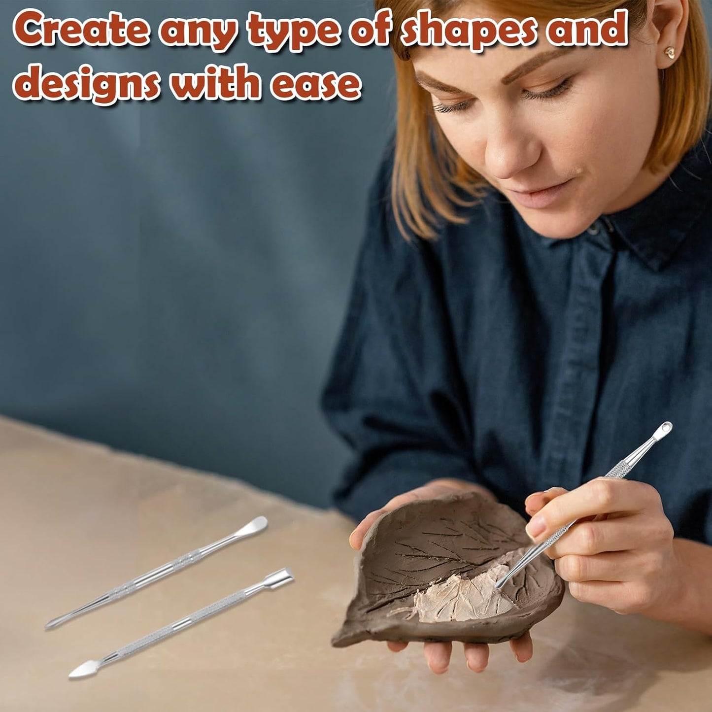 Piriuuo Wax Carving Tools Set, Stainless Steel Clay Sculpting Tools Double-Ended Pottery Carving Tools Wax Modeling Tools Dental Carvers Tools Wax Accessories Modeling Sculpting and Shaping(3 Styles)