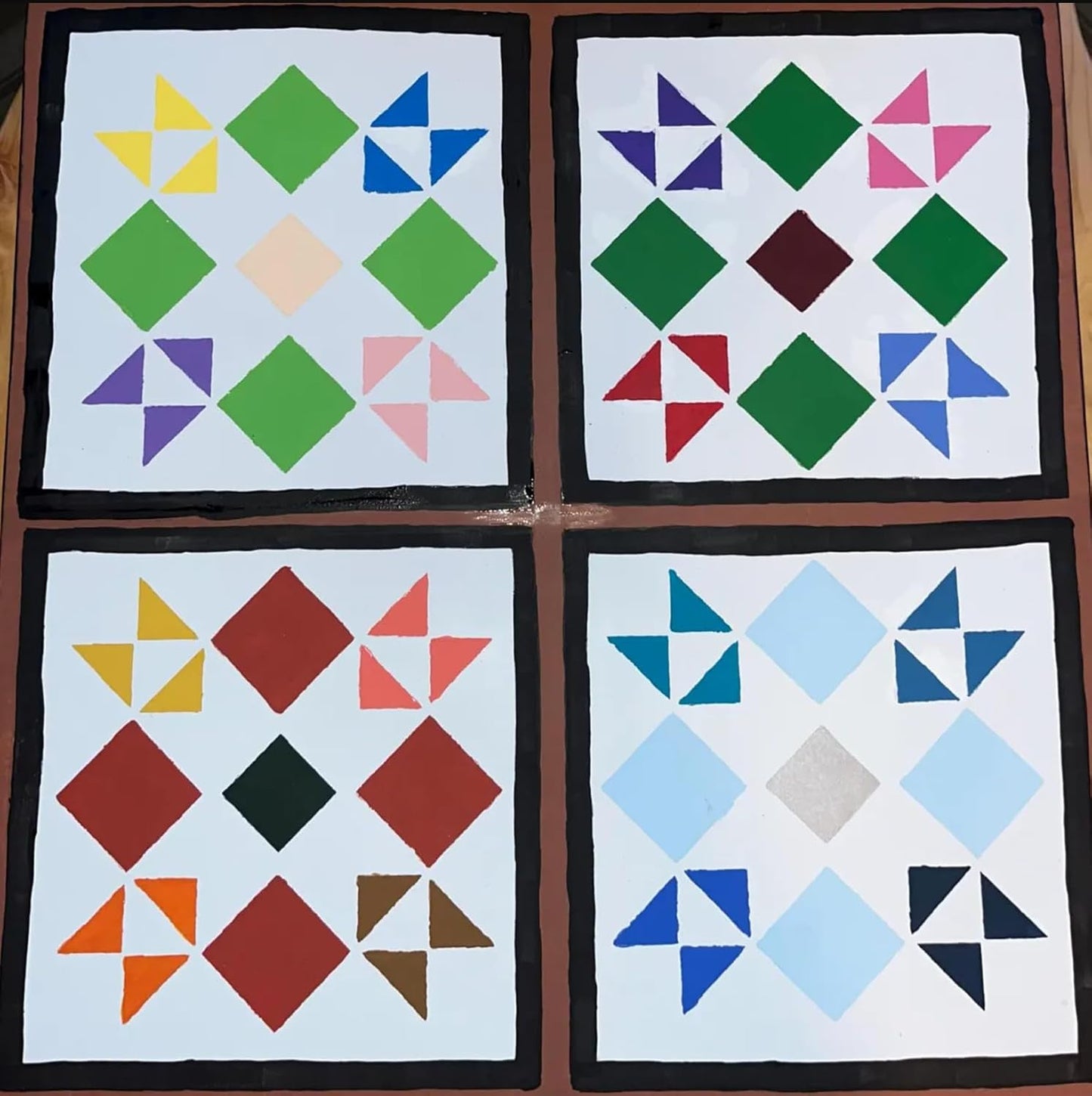 Barn Quilt Stencils for Crafts Reusable 12” Quilt Block Stencil Drawing Templates for Painting on Wood Wall Canvas Fabric