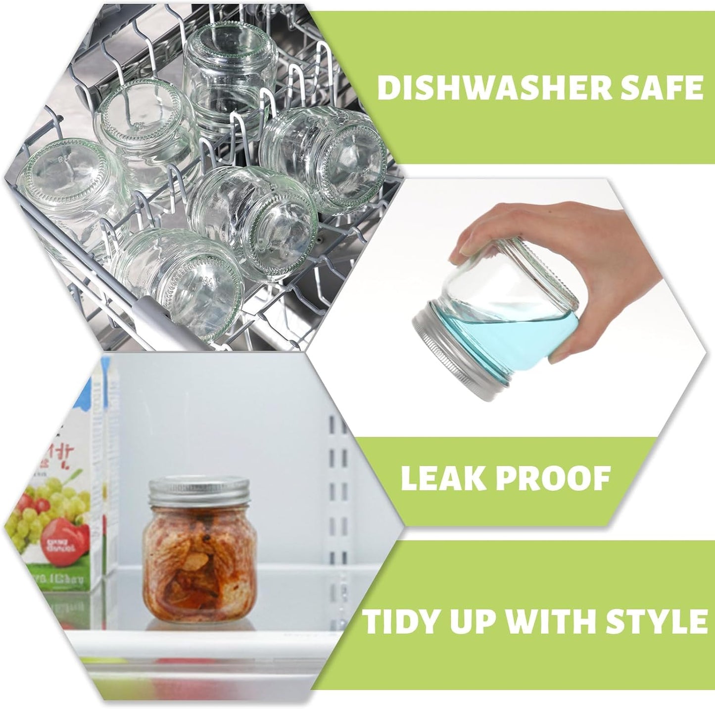 8 oz Glass Mason Jars, 24 Pack Clear Glass Jars with Regular Lids, Canning Jars for Honey, Yogurt, Wedding Favors, Food Storage, Vegetables, Includes 40 Black Labels