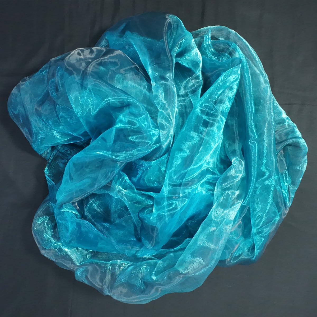 Two-Tone Iridescent Holographic Organza Fabric - 11 Yards by The Yard | Lightweight Sheer Tulle | for Wedding Dresses, Party Decor, DIY Crafts, Shiny Backdrops(Midnight Blue)