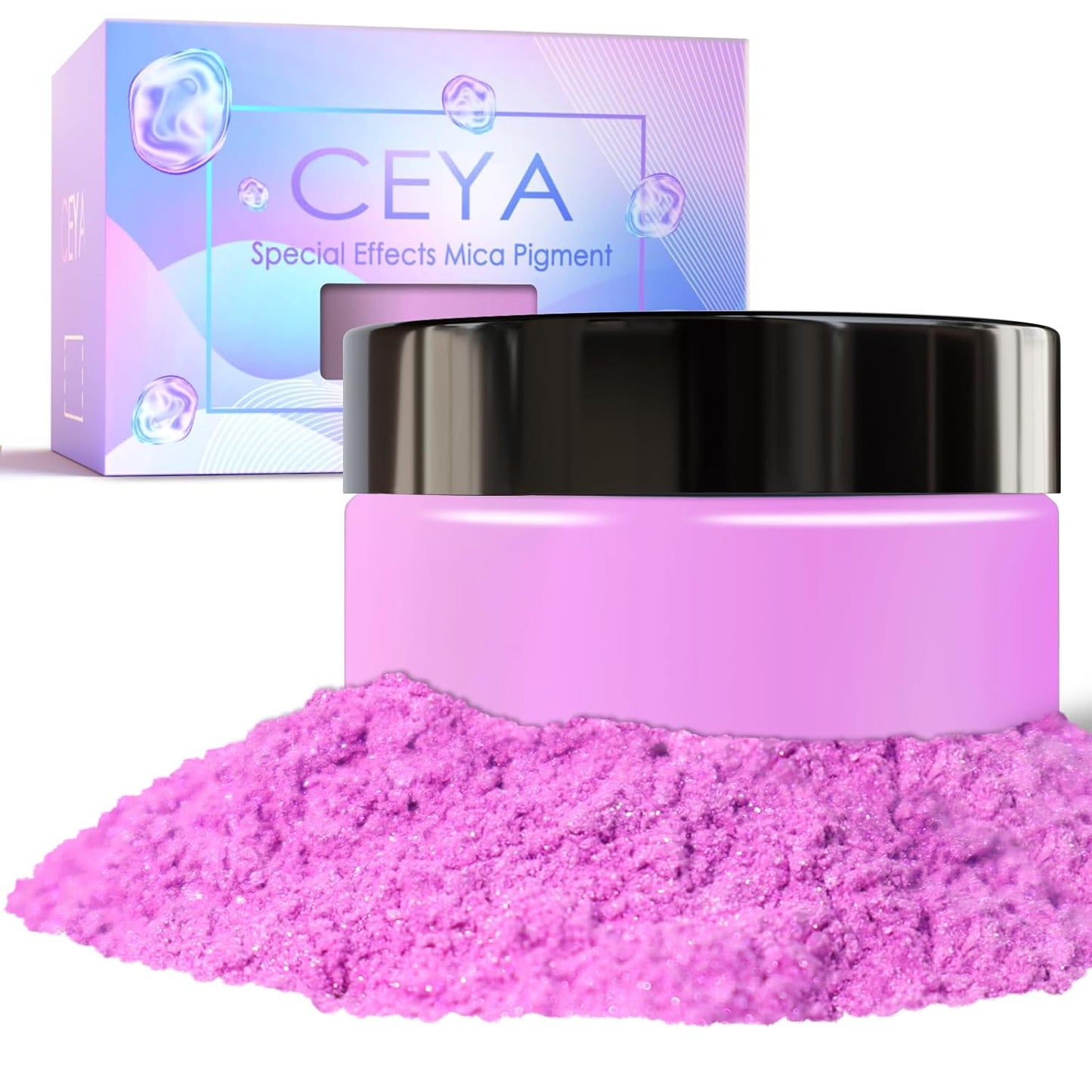 Ceya Highly Interference Mica Powder, 1.8oz/ 50g Orchid Violet Chrome Nail Powder, Cosmetic Grade Pearlescent Effect Color Shift Pigment for Epoxy Resin, Makeup, Nail Art, Soap, Candle, Slime, Paint