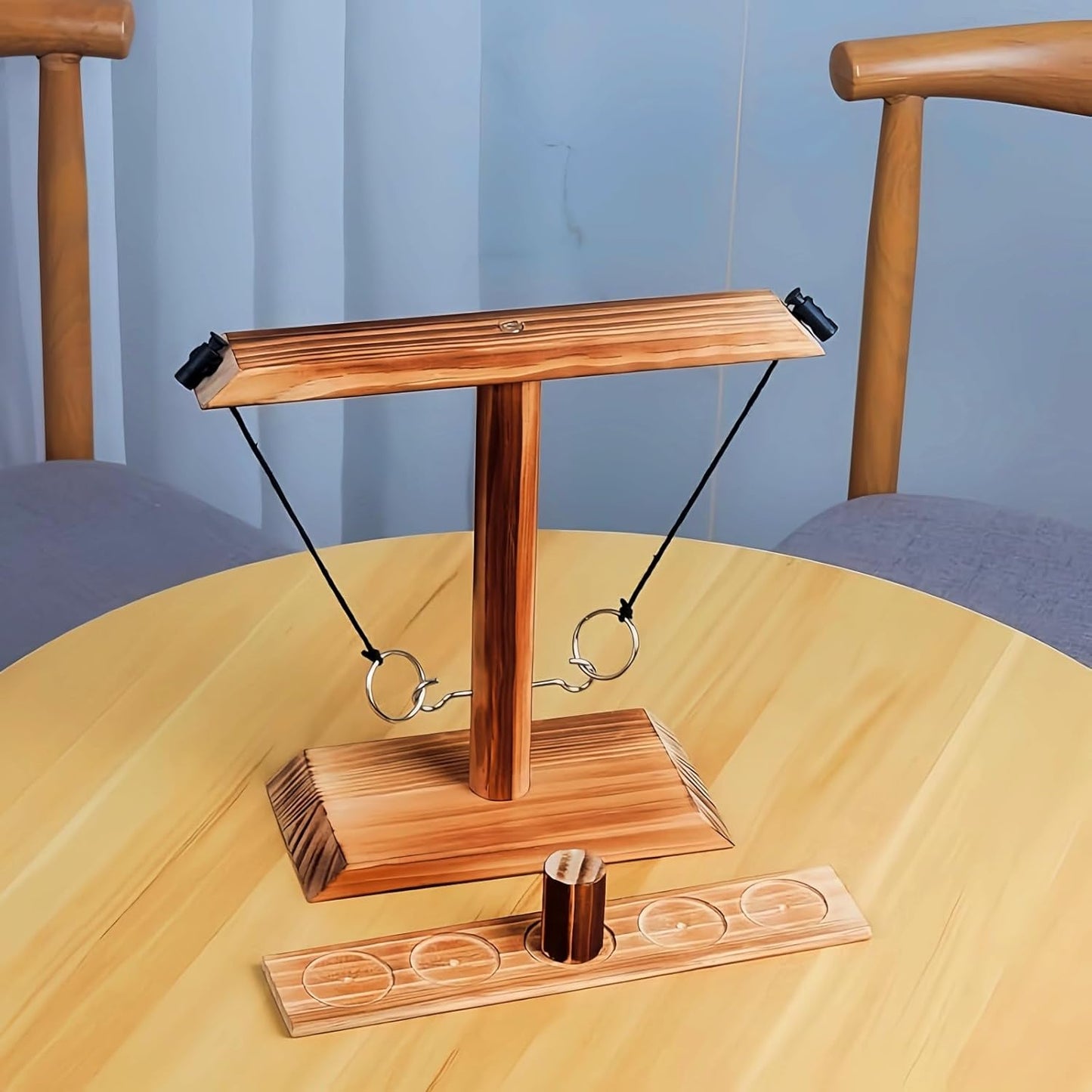 Ring toss Game, Large Base Hook and Ring Game, Hook and Ring Throwing Game for Adults Kids, Family-Friendly Indoor Holiday Fun or Outdoor Patio Games