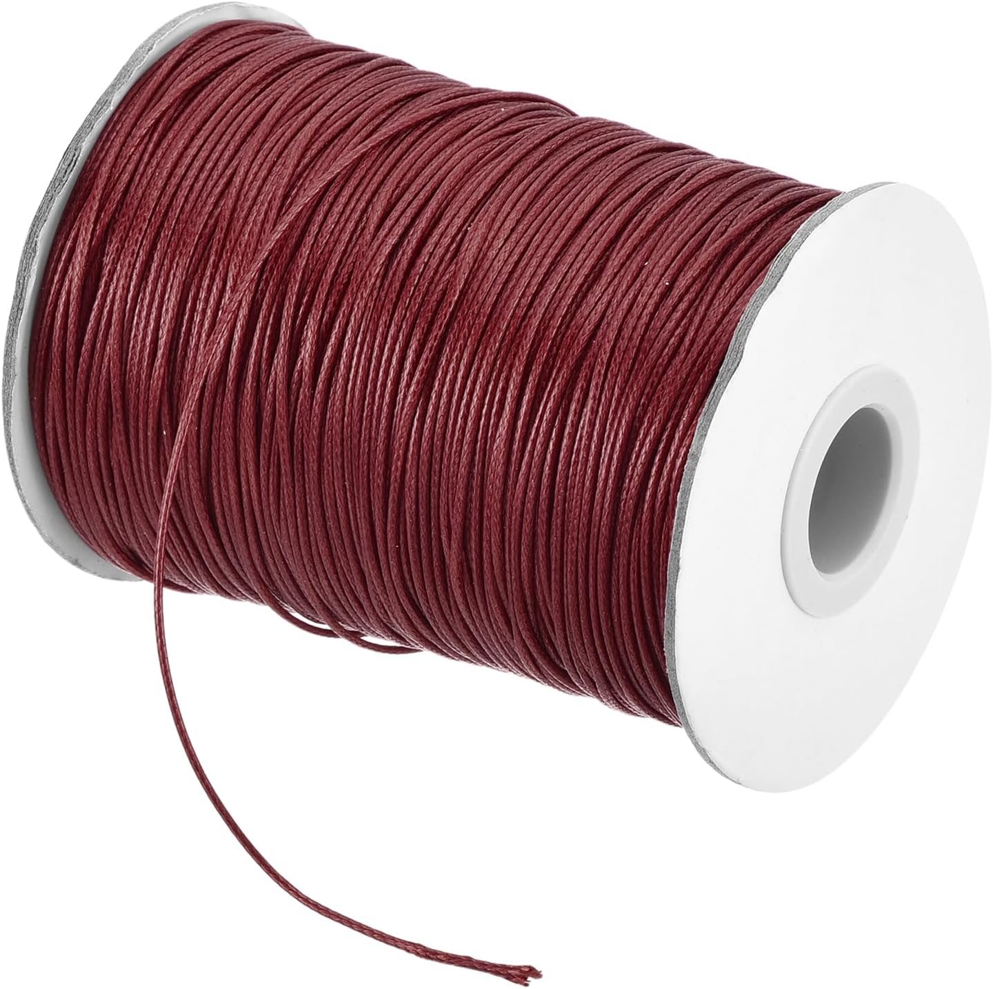 MECCANIXITY Waxed Cord 1.2mm Waxed Polyester Cord 175 Yard Wax String for Bracelet Making,Necklaces, Beading,Jewelry Making and DIY Crafts(Wine Red)