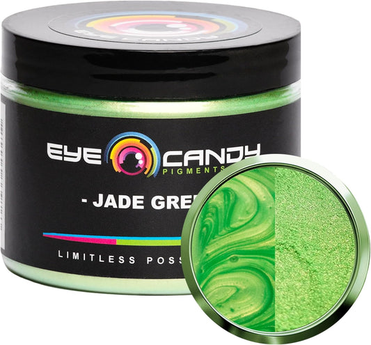 Eye Candy Pigments Premium Green Mica Powder - Jade Green (50gr) - for Epoxy, Resin, Soap, Paint, Woodworking, Acrylic Pouring, Bath Bombs, Fishing Lures - DIY Arts and Crafts Additive