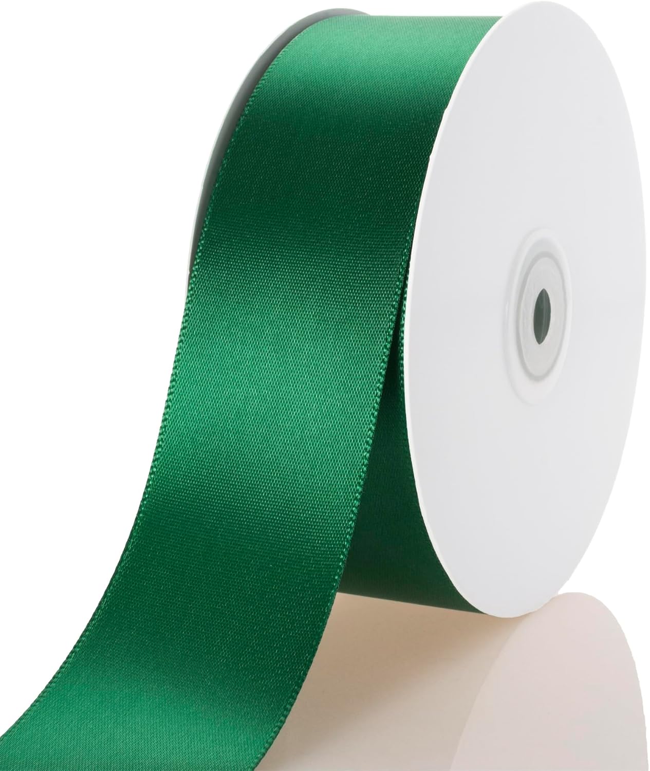 1-1/2 Inch Dark Green Ribbon, 50 Yards Craft Polyester Satin Ribbon Perfect for Gift Wrapping, Handmade Roses, Wedding Party Decorations and DIY Crafts