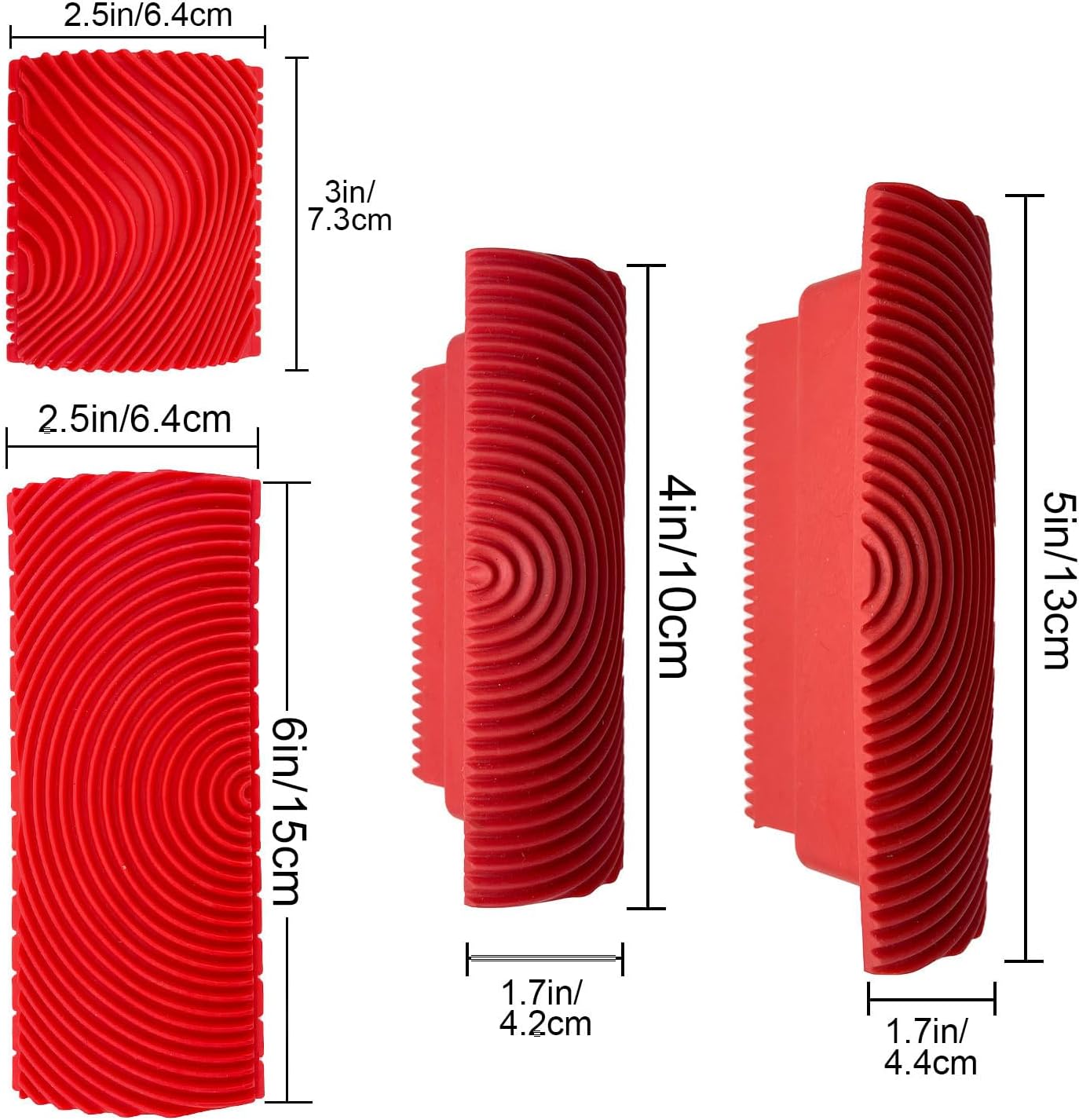 Wood Graining Tool, 4 PCS Wood Grain Tool Set, Rubber Empaistic Wood Texture Painting Tool for DIY Wall Room Art Paint Decoration