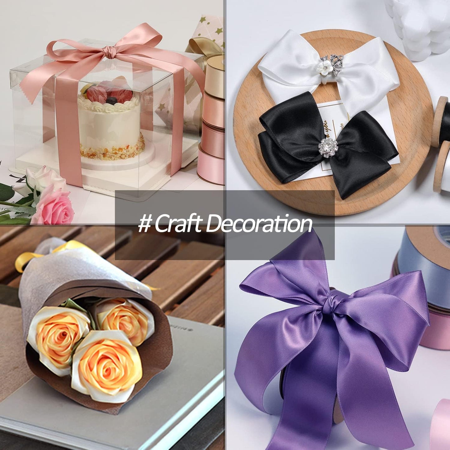 1.5" Wide x 100 Yards Single Faced Polyester Purple Satin Ribbon, Perfect for Wedding, Gift Wrapping, Bow Making & Other Projects (Purple)