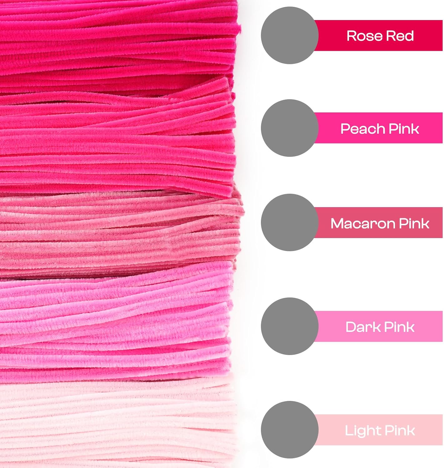 Caydo 500 Pieces Pink Pipe Cleaners, Chenille Stems, Pipe Cleaner Crafts for DIY Art and Craft Projects Creative Gift Party Decorations