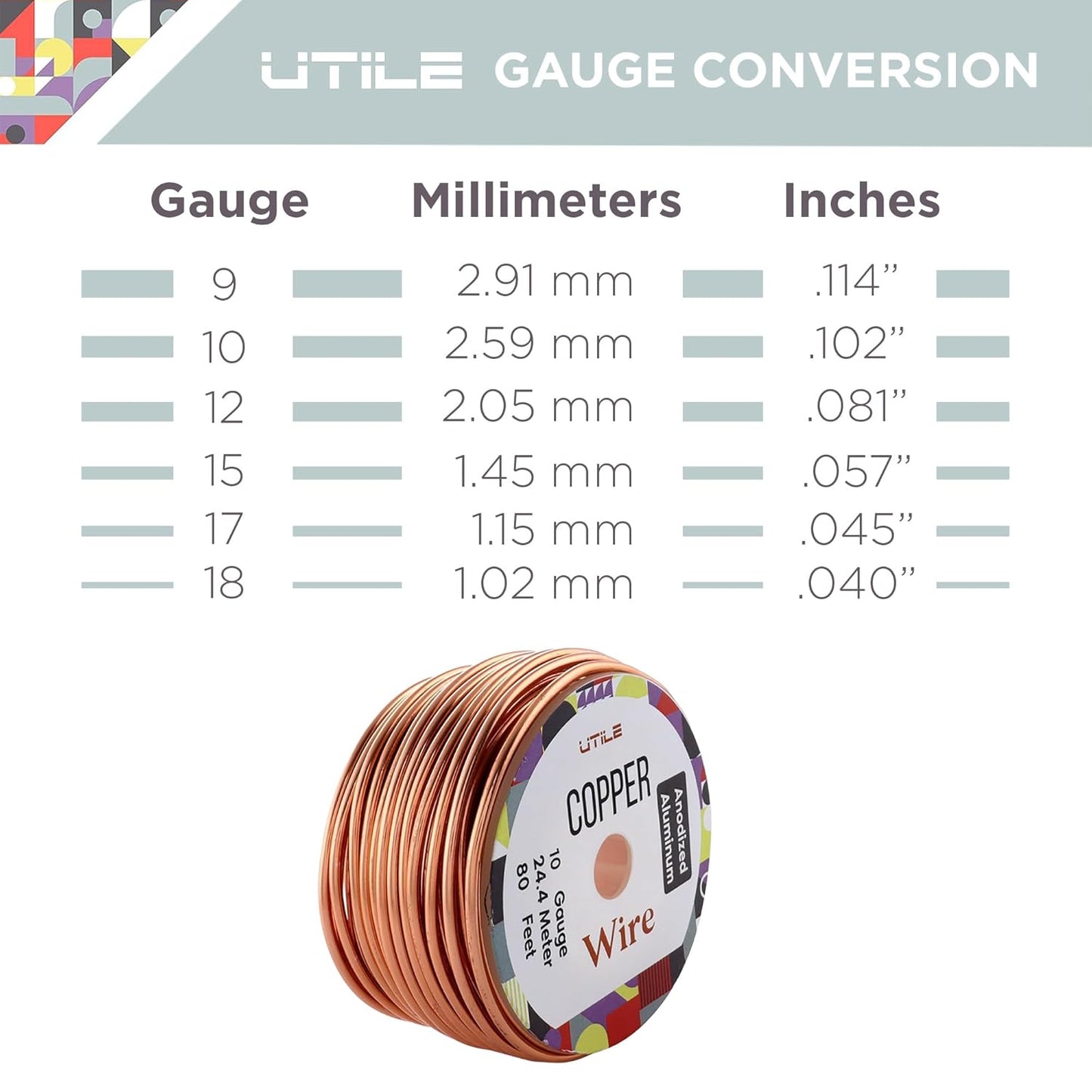 UTILE Bonsai Wire - Armature Aluminum Wire 80 ft 10 Gauge 3.2 mm Bonsai Training Wire, Tree Kit, Plant, Sculpting, Crafts, Bendable, Gardening, Beading and Jewelry Making (Copper)