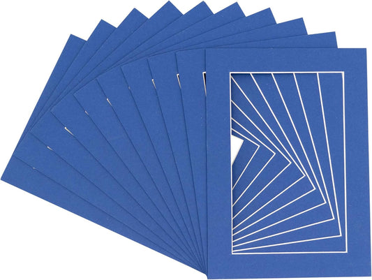 11x14 Mat for 8.5x11 Photo - Precut Bottle Blue Picture Matboard for Frames 11 x 14 Inches - Bevel Cut to Display Art 8.5 x 11 Inches - Acid Free Pack of 10 MATS with Backing Boards & Clear Bags