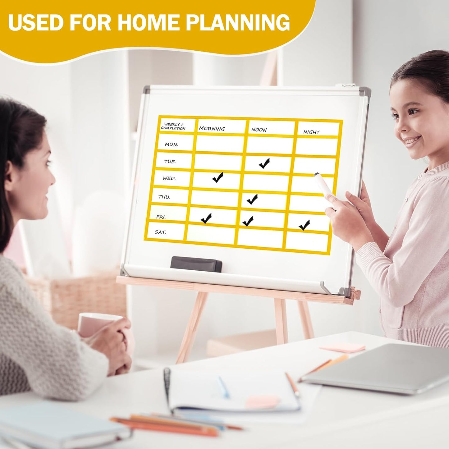 Magnetic Tape Roll Thin Strips, 0.39 Inch x 33 Feet Magnetic Board Dividers Whiteboard Graphic Decorative Tape Marking Line for Classroom Office Art Accessories(Yellow)