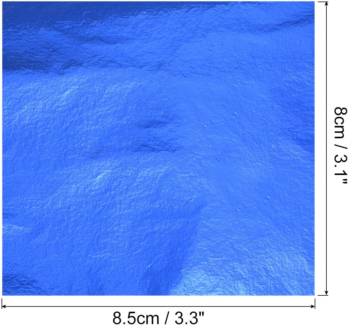MECCANIXITY Gold Leaf Foil Sheet, Blue Leaf Papers, 3.3 x 3.1inch for Art Decoration, Sculptures, Painting, Pack of 100