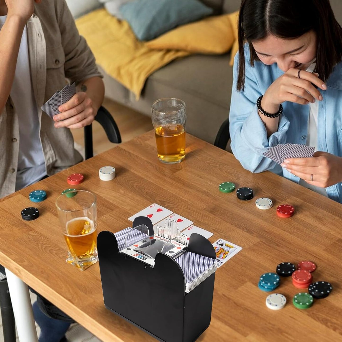 GSE Games & Sports Expert Automatic Card Shuffler for 6 Deck Cards, Battery-Operated Shuffler Machine for Playing Cards, Blackjack, Texas Hold'em, Canasta, Bridge, UNO Card Games