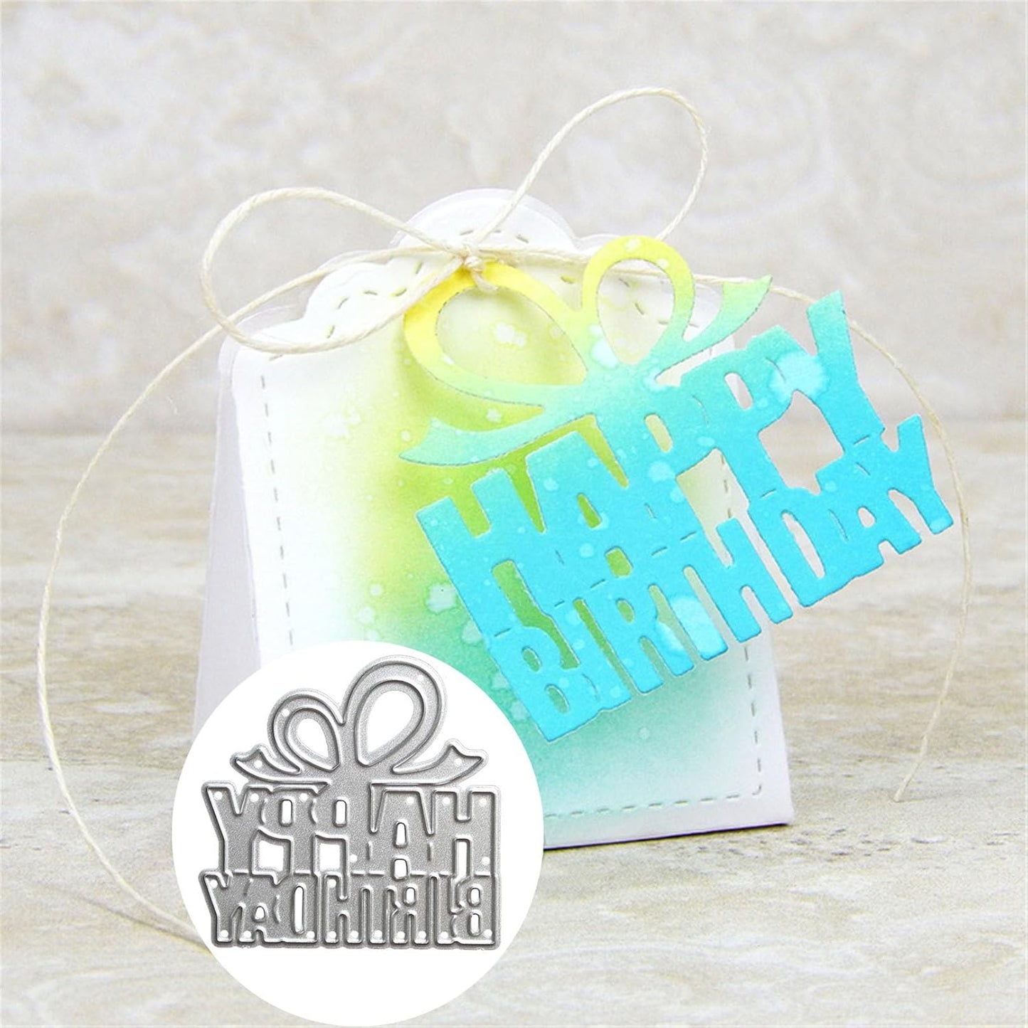 Cutting Dies Metal Stencils Scrapbooking Tools DIY Embossing Template for Paper Card Making Album Arts Crafts Supplies (Happy Birthday-5.3x5.2cm)