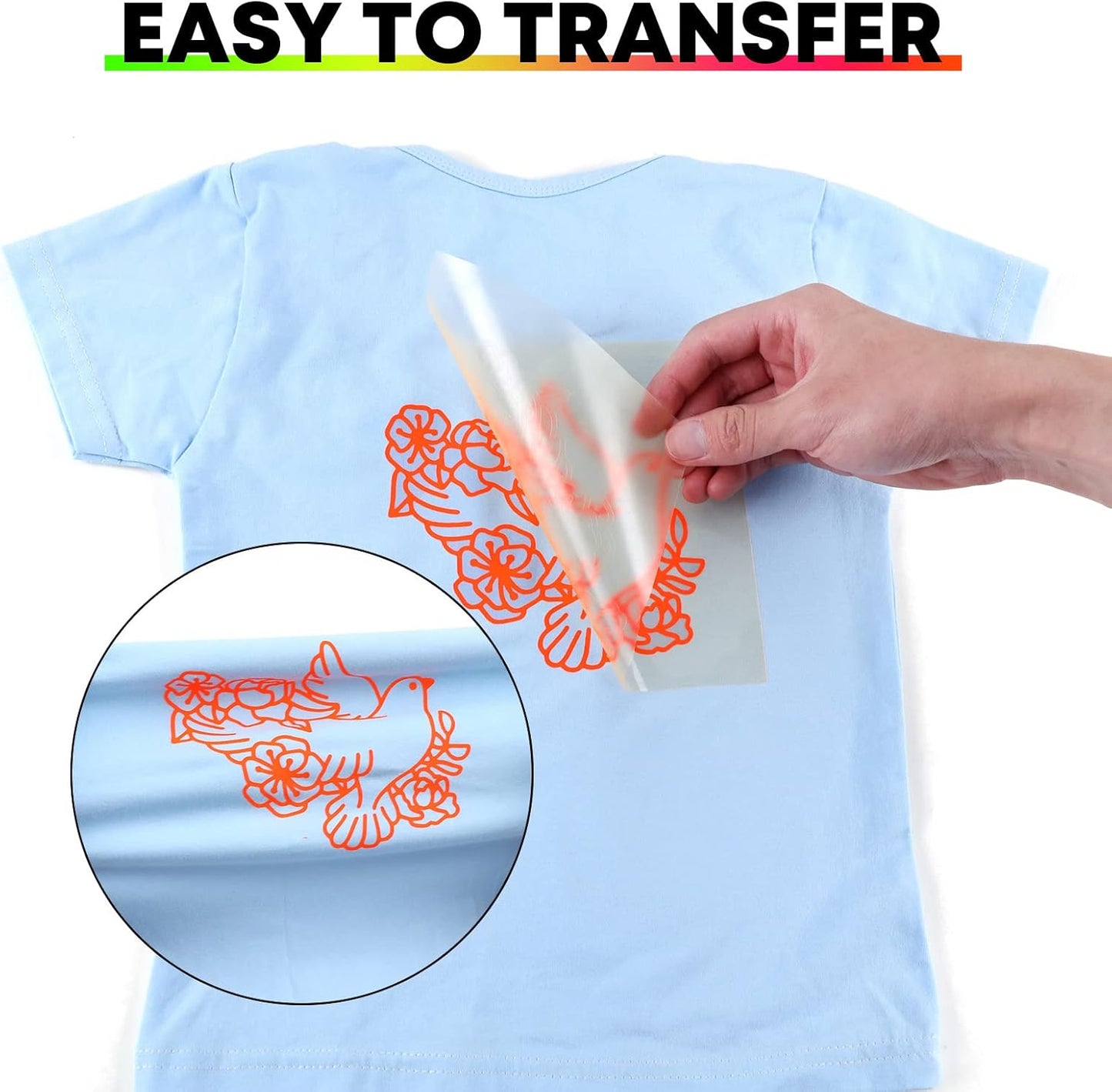 HTVRONT HTV Heat Transfer Vinyl - 12" x 8ft Neon Orange HTV Vinyl for Shirts, Iron on Vinyl for All Cutting Machine - Easy to Cut & Weed for Heat Transfer Design (Neon Orange)