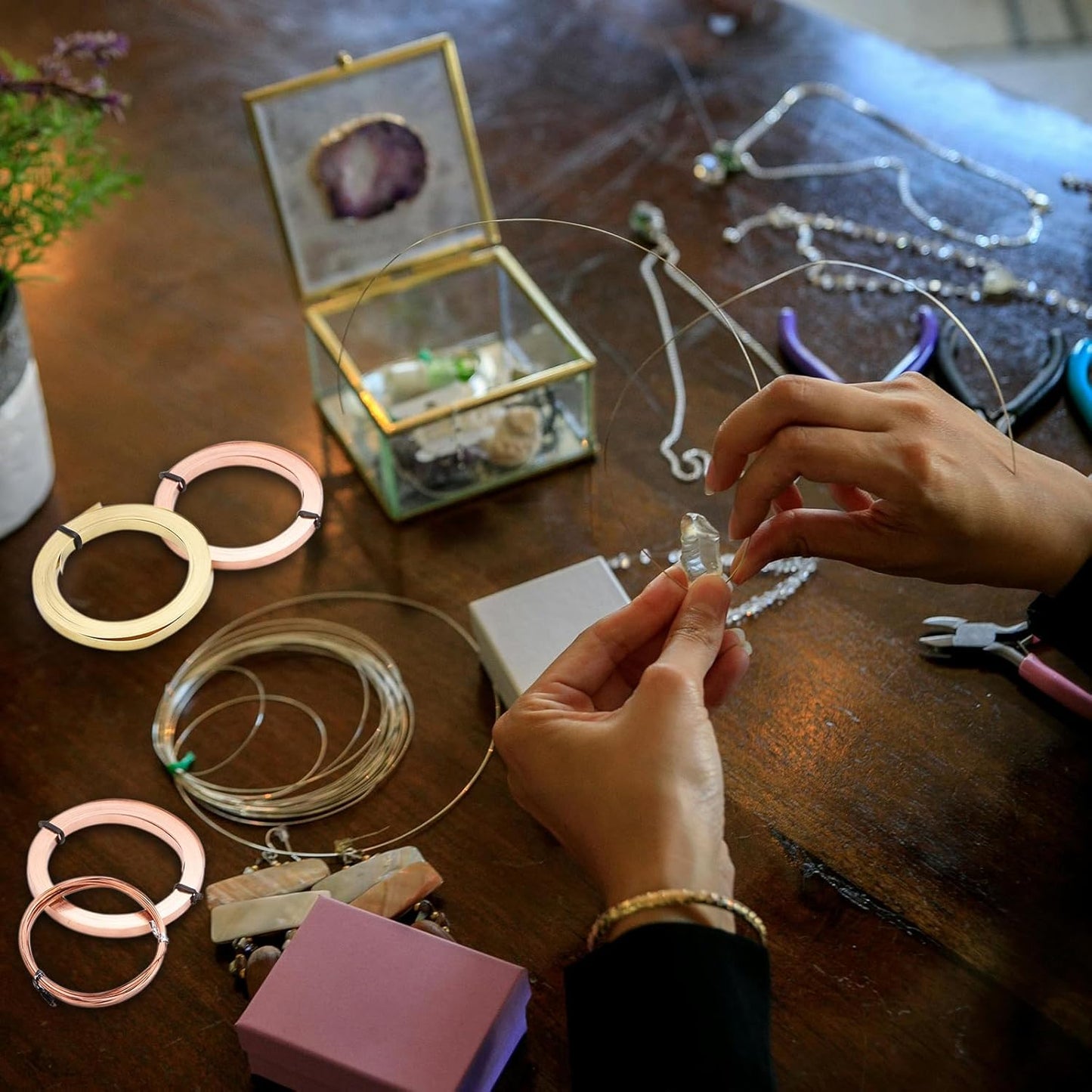 PATIKIL 19.7 Feet Brass Wire, 6mm Wide Bendable Brass Beading Wire 30 Gauge Flat Bezel for Jewelry Making DIY Sculpting Crafts