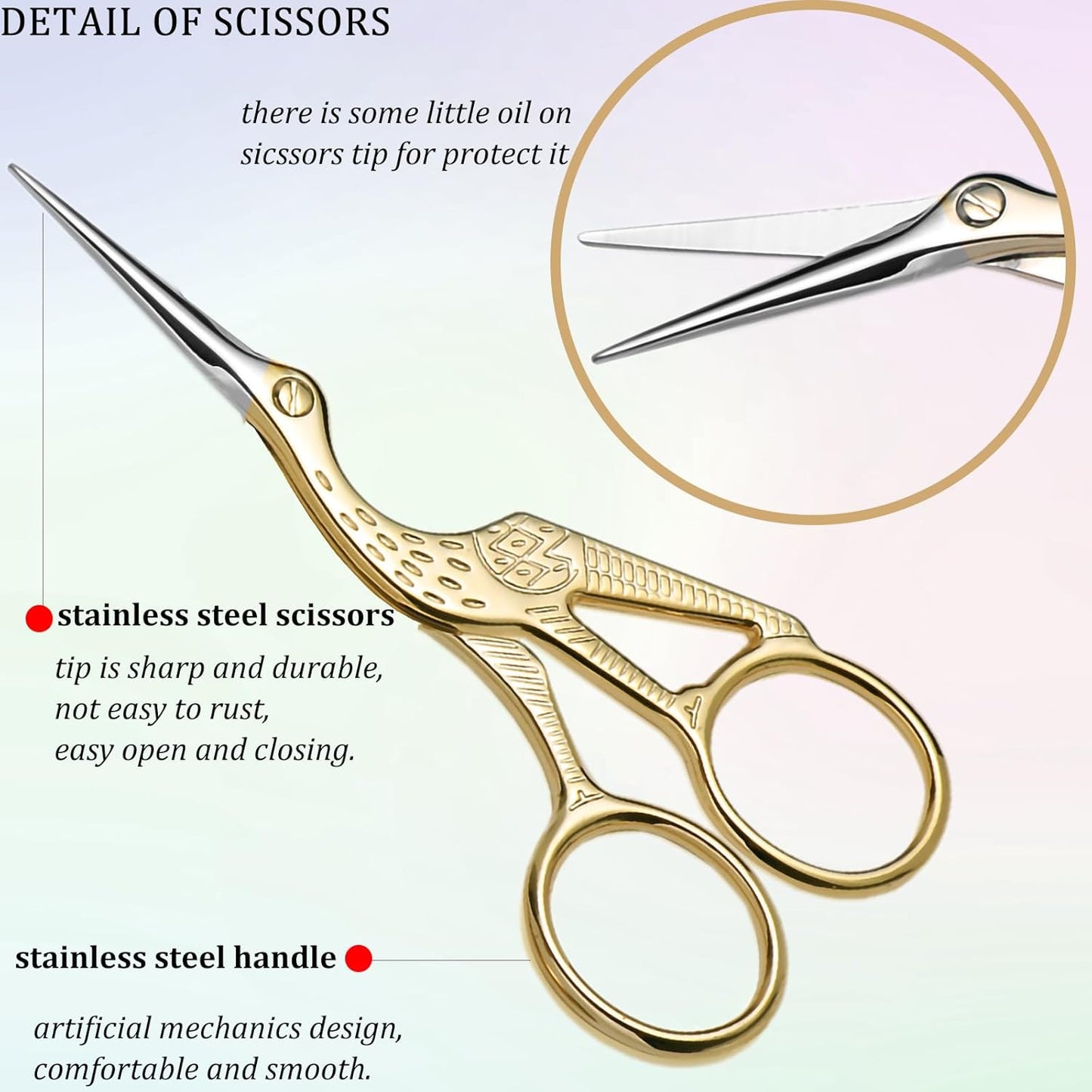 BIHRTC 4.5Inch Bird Sewing Scissors Craft Threading Scissors with Leather Cover Tassel Stainless Steel Scissor for Embroidery Sewing Crafting Needlework DIY Artwork Housework