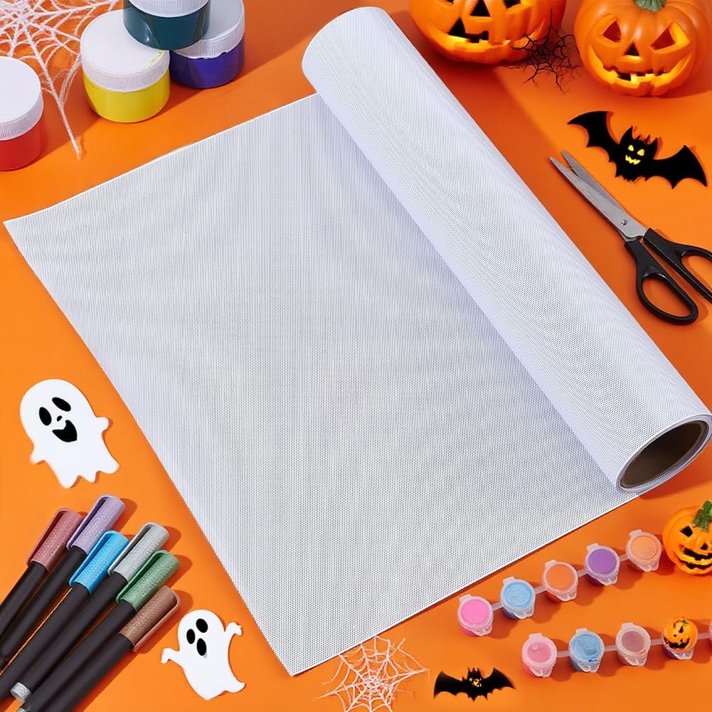 Fursuit Eye Mesh 78.74x15.74inch White Waterproof PVC Plastic Mesh 0.45mm Thick Printable Fabric Meshs for Furry Cosplay, Props, Fursuits, Craft Making Home Decor Hole: 0.8mm