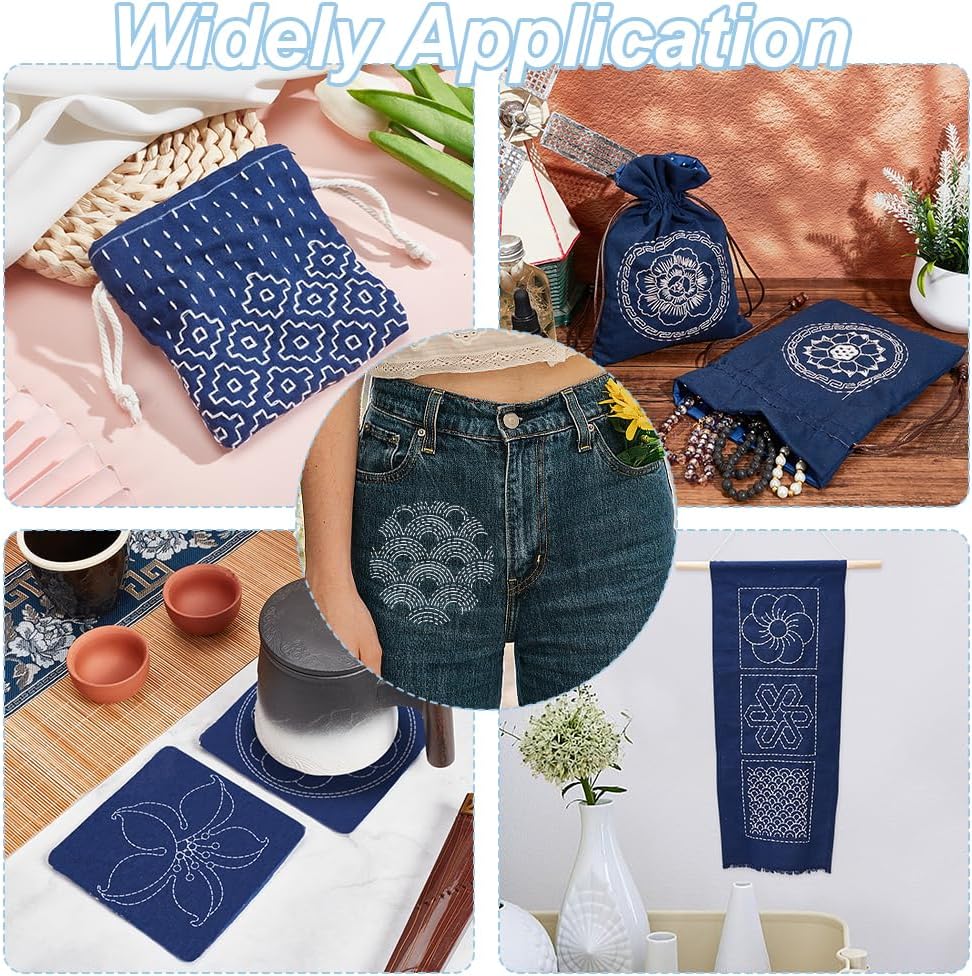 FREEBLOSS 12Pcs Sashiko Stencils Sashiko PET Template Drawing Line Template for Hand Quilting Sashiko Patterns Templates Flexible Embroidery Stencils for Hand Sewing Lovers 5.9 * 5.9''