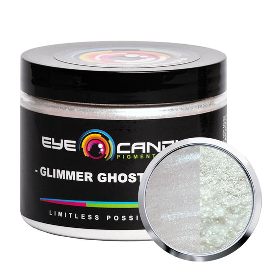 Eye Candy Pigments Premium Ghost Mica Powder - Glimmer Ghost Green (50gr) - for Epoxy, Resin, Soap, Paint, Woodworking, Acrylic Pouring, Bath Bombs, Fishing Lures - DIY Arts and Crafts Additive