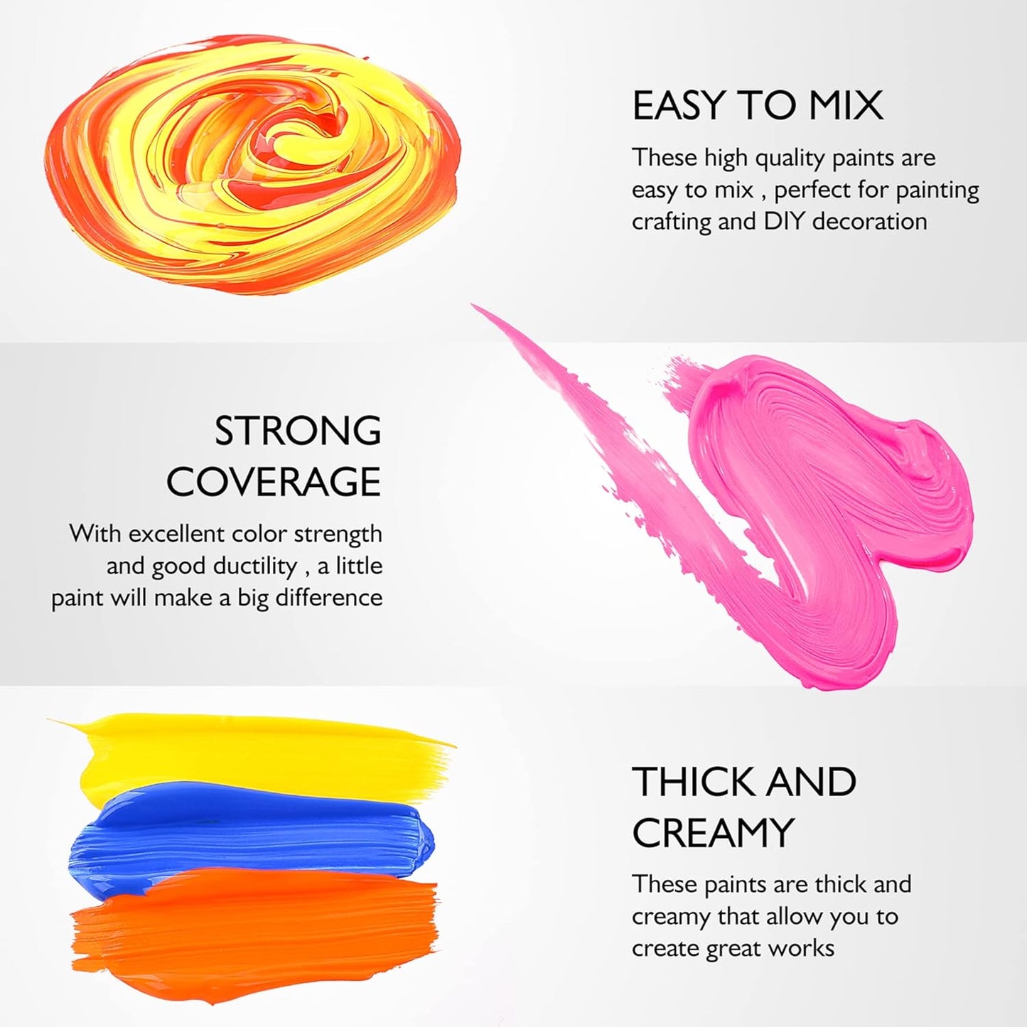 Caliart Acrylic Paint Set With 12 Brushes, 24 Colors (120ml, 4oz) Art Craft Paints for Adults Artists Beginners Painters, Canvas Ceramic Wood Rock Painting Art Supplies Kit