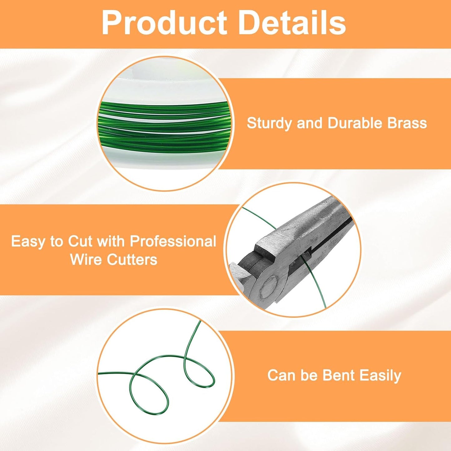 HARFINGTON 5ft Jewelry Wire, 18 Gauge (1mm) Brass Craft Soft Metal Tarnish Resistant Copper Beading Wire for Jewelry Making Supplies Crafting, Green