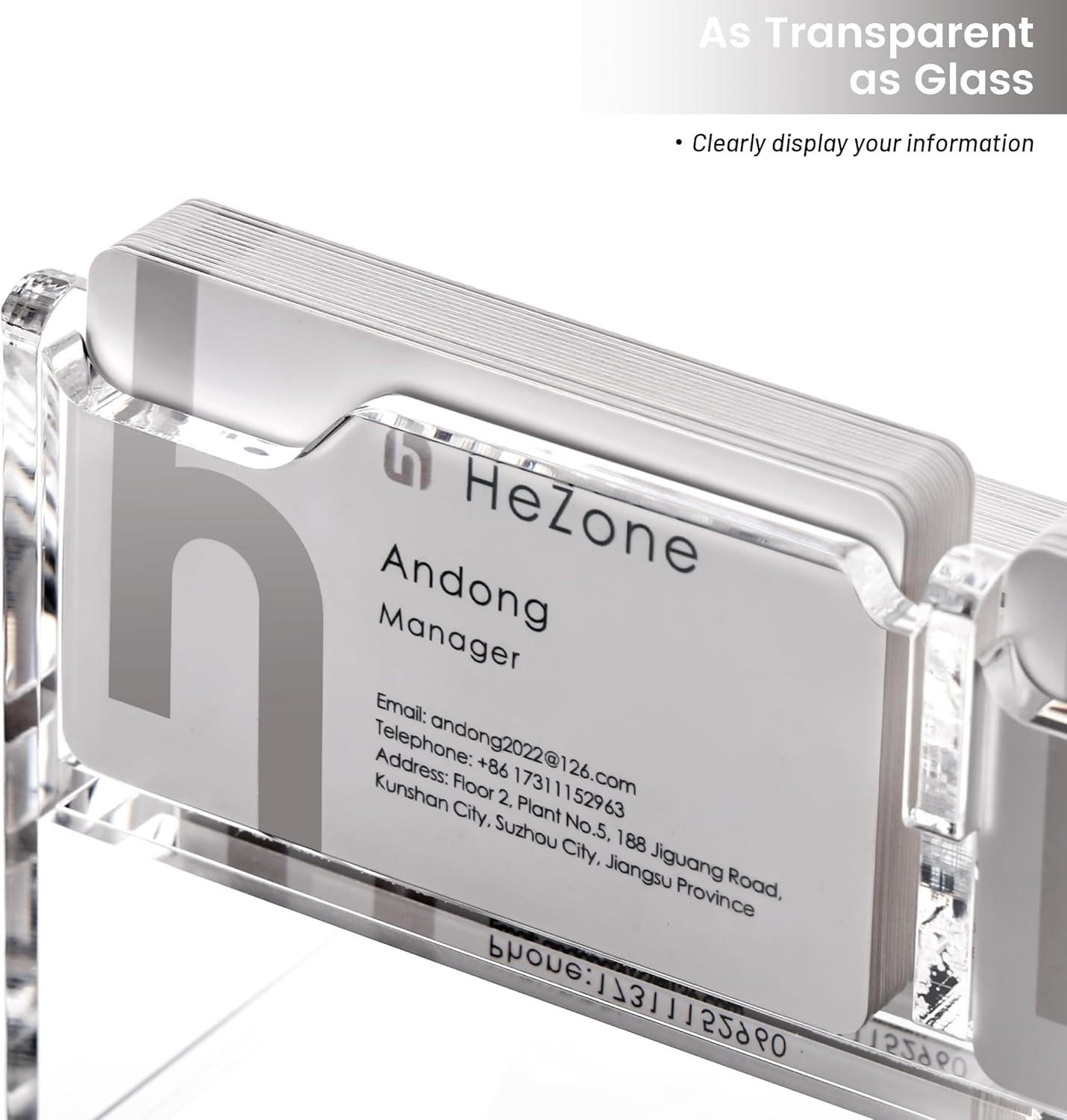 Business Card Holder for Desk, Acrylic Business Card Organizer , Multiple 6 Slots 3 Tier Business Cards Stand for Women& Men,Office Desk Accessories,Organize 300 Cards-1 Pack(Horizontal,Clear)