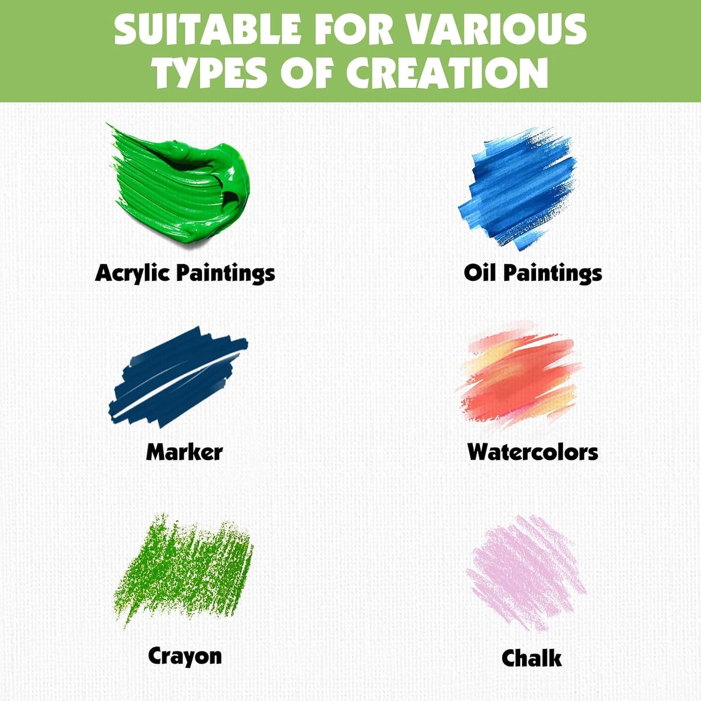 ESRICH Professional Linen Canvas for Painting, 5 Pack Linen Canvas Panels 8x10 Primed Acid Free Blank Canvas Boards for Painting for Artists, Painters