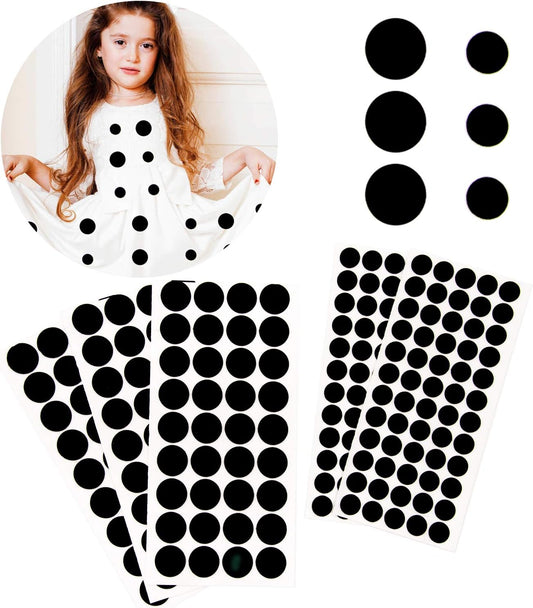 Iceyyyy 200+ Pieces Black Adhesive Felt Circles, Black Self-Adhesive Felt Sticker for Halloween DIY Projects, Professional Craft Finishing (0.5 and 0.75 Inch)