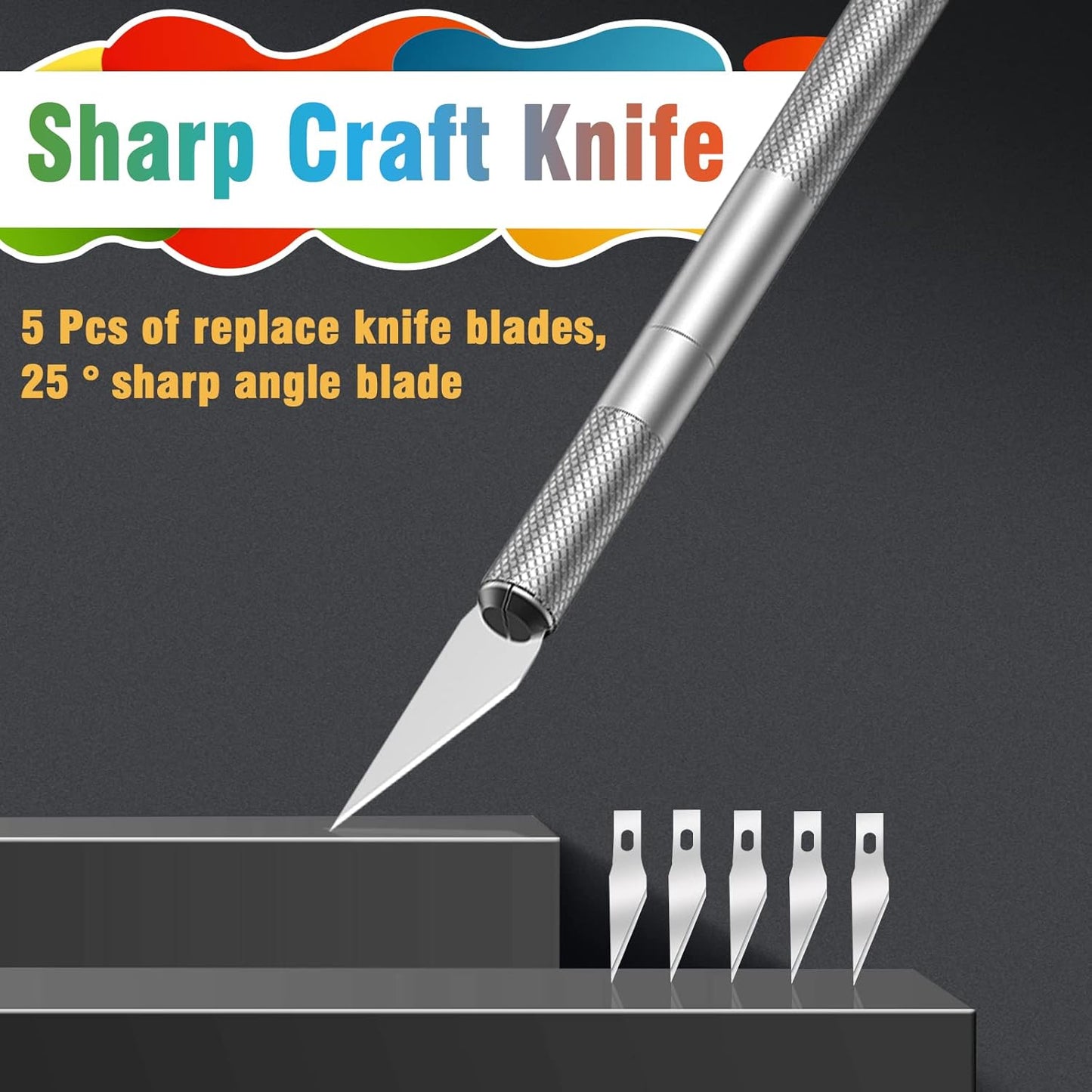 WAYCOM 5-Pack Linoleum Blocks for Printmaking with Cutter Tools, Rubber Block Stamp Carving Blocks Stamp Making Kit Craft Ink Pad Hobby Knife for DIY Printmaking,Printing and More