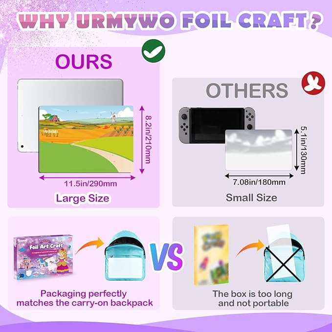 Foil Arts and Crafts for Kids Ages 4-8, No Mess Princess Fun Foil Art Craft Supplies Kits, DIY Creative Activity Coloring Books,Christmas Stocking Stuffers,Gifts for 4 5 6 7 8 9 10 Year Old Girls Boys