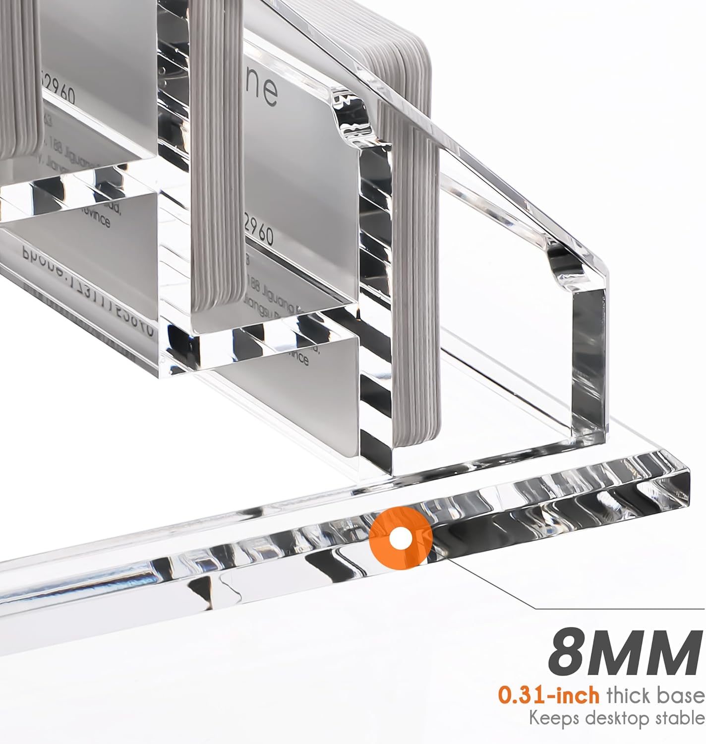 Acrylic Card Holder Clear Horizontal Business Card Organizer Stand for Desk 3 Slots 3 Tier Business Cards Stand for Women and Men,Office Desk Accessories,Organize 150 Cards-1 Pack(3 Slots-H)