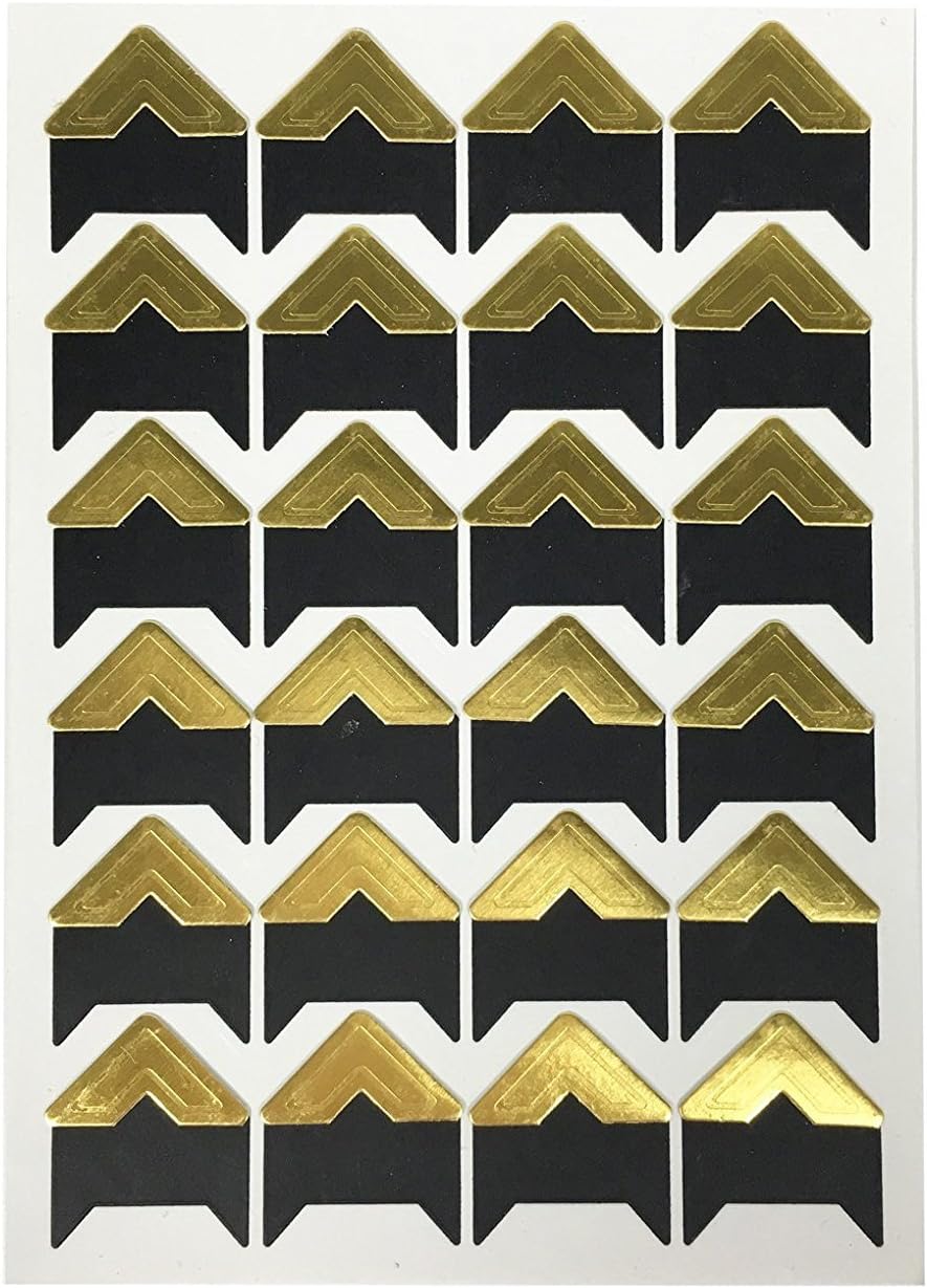 360 Count Self-Adhesive Acid Free Photo Corners for Scrapbooks Memory Books (Gold-Black-Kraft)