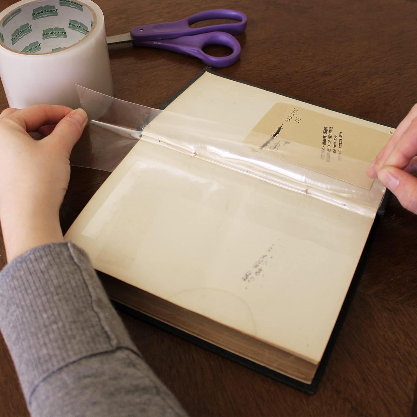 BookGuard Stretchable Clear Book Repair Tape, 15 Yard Roll, 3 Inch