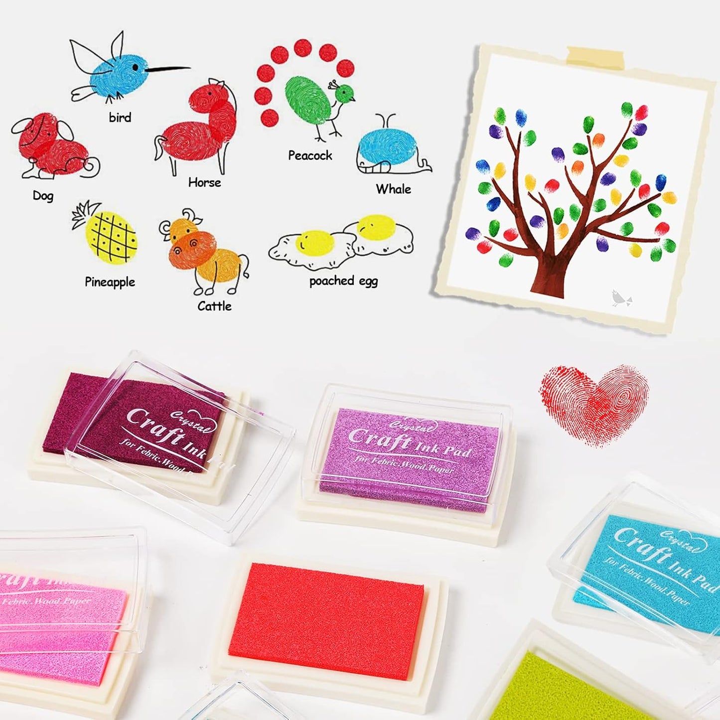 Ink Pads, Stamp Pads for Rubber Stamps, 15 Solid Colors Available for Craft Scrapbooking Fingerpaint on Paper Wood Fabric