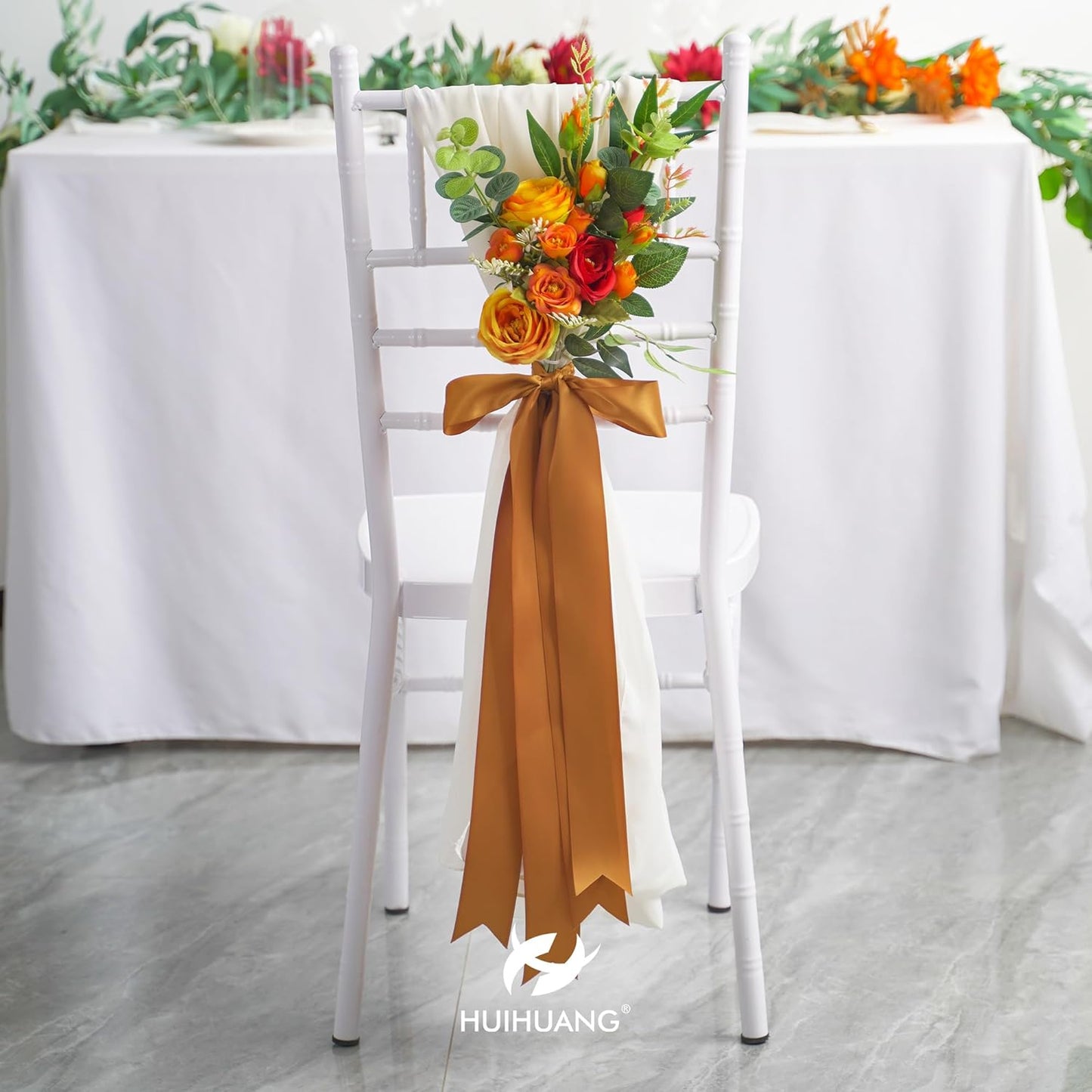 HUIHUANG Copper Satin Ribbon 2 Inch Wide Double Face for Flower Bouquet Wrap, Silk-Like for Crafts, Gift Wrapping, Wedding Bridal Holiday Decor, Bows Making - 25 Yards/Roll