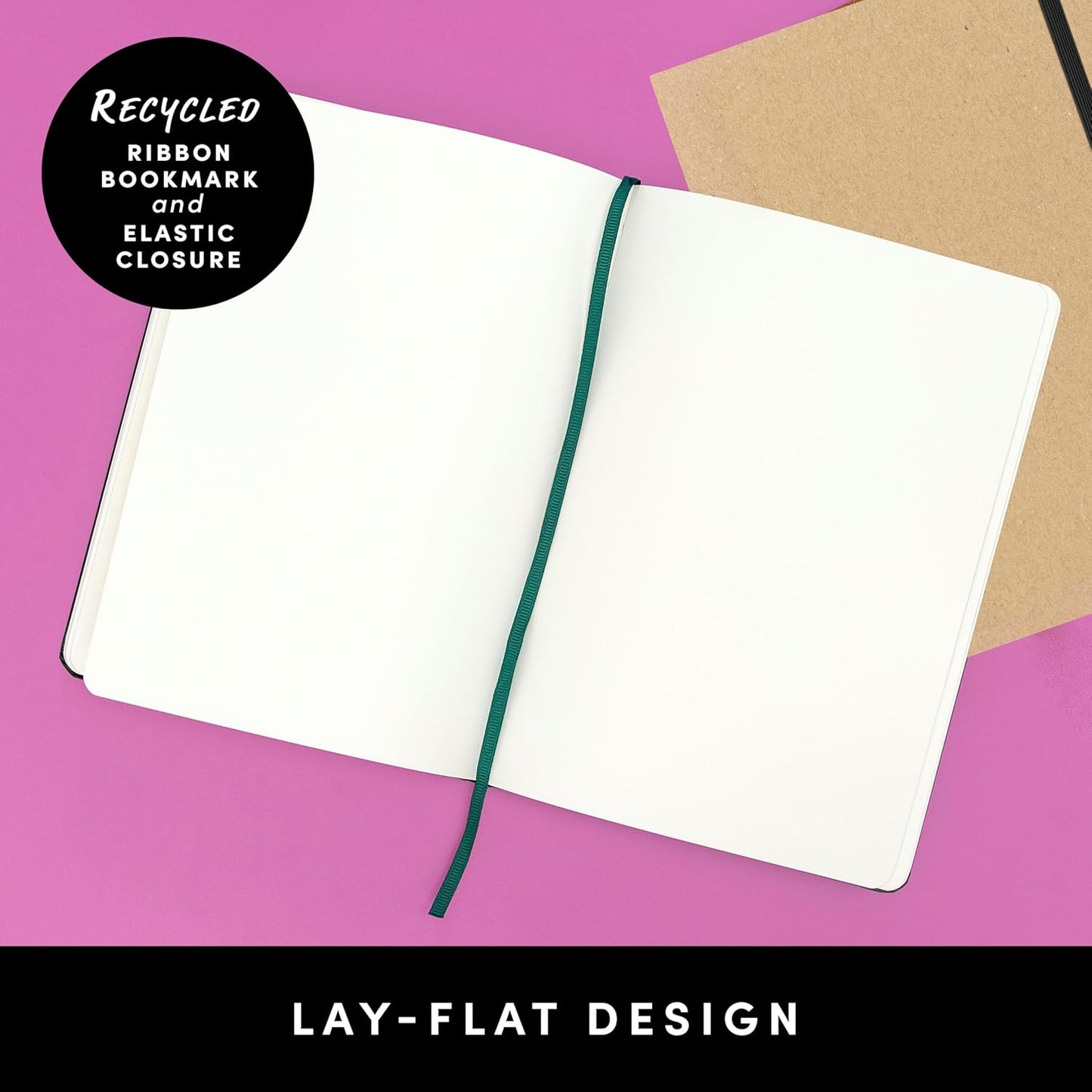 PAPERAGE Recycled Blank Journal Notebook, (Lilac), 160 Pages, Medium 5.6 in x 8 in - 100 GSM Thick Paper – Hardcover Journaling Notebook for Work, School, Note Taking or Sketching