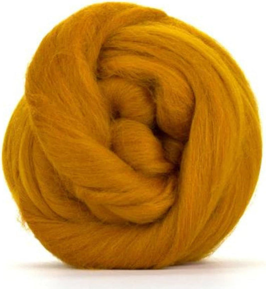 Revolution Fibers Merino Wool Roving | Premium Combed Wool Top | 22 Micron, Perfect for Felting Projects, Spinning, Wall Hangings and Tapestry (Amber)
