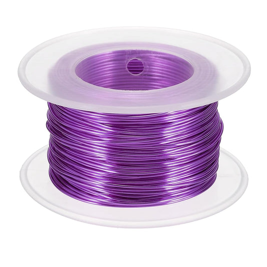 uxcell 20 Gauge / 0.8mm Anodized Aluminum Wire for Jewelry Craft Making, 102 Feet Bendable Flexible Wire for DIY Home Decor Gardening Sculpture, Purple
