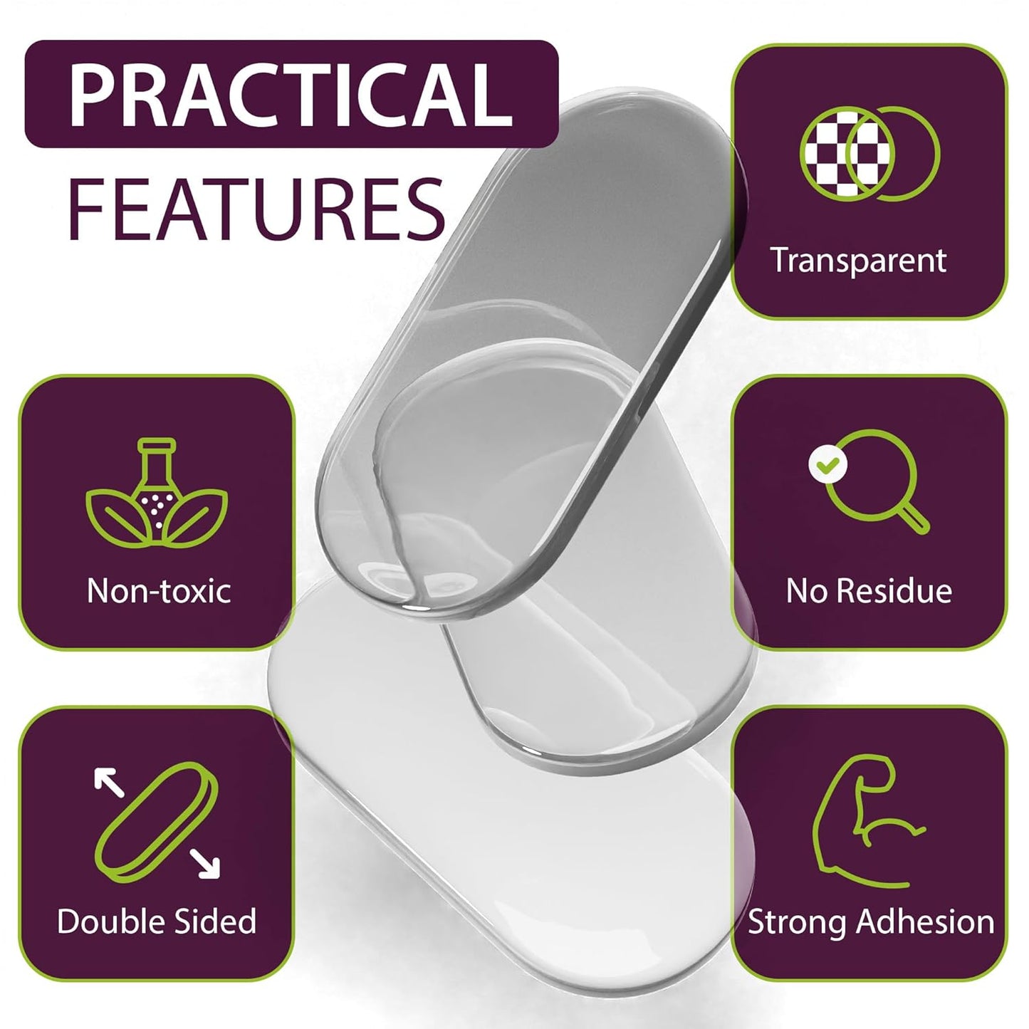 Large Clear Gel Dots Double Sided 500PCs - Self Adhesive Glue Sticky Dots Removable - Clear Gel Sticky Tack for Collectibles, Arts and Crafts, Figurines Home Decor - Double Sided Tape Dots