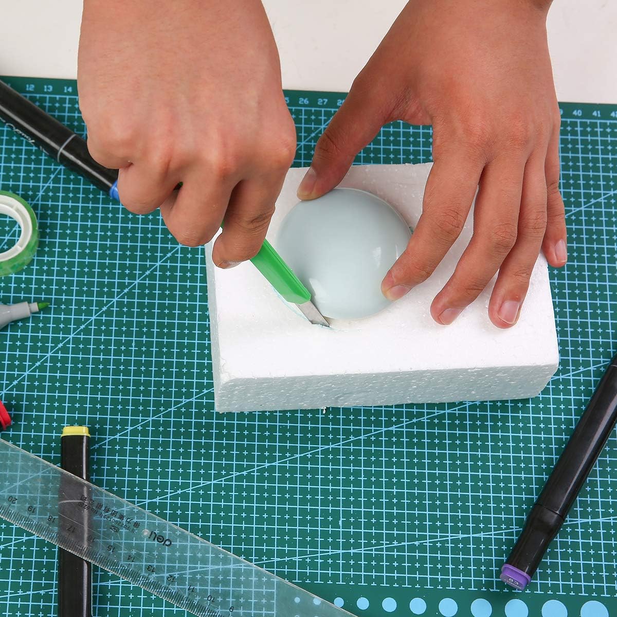 Crafare 8 Pack Craft Foam Blocks 6X4X2in Polystyrene Brick Rectangle for Arts School Projects Sculptures Floral Arrangements Modeling and Centerpieces