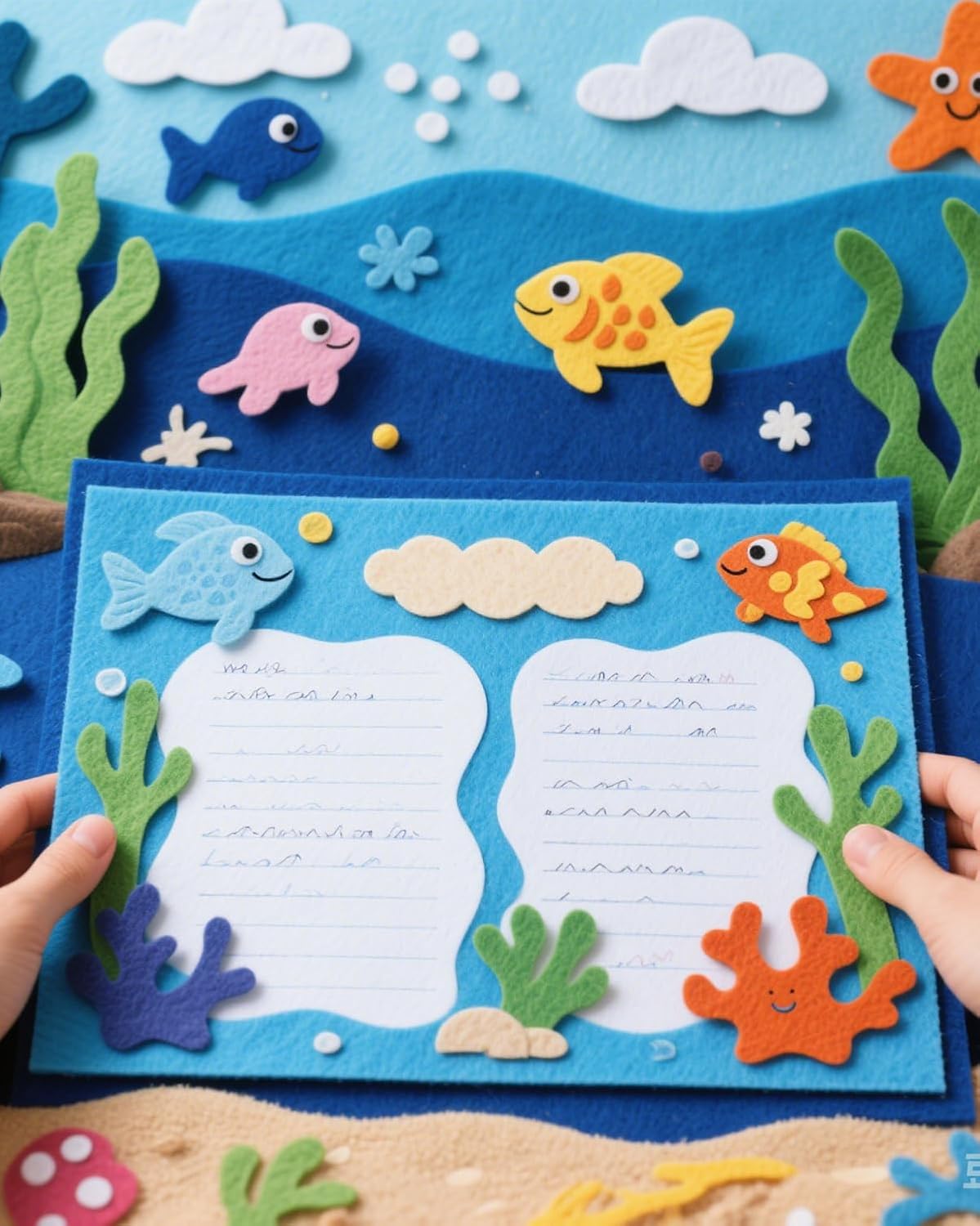 Blue Stiff Felt Sheets for Craftes, 24 Pcs 8 x 12 Inch 1mm Stiff Felt Fabric Sheet Assorted Blue Colors for Craft Supplies