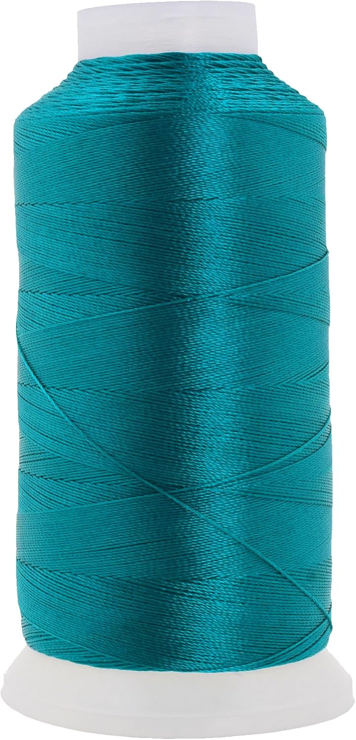 Mandala Crafts Teal Heavy Duty Thread -1500 Yds Tex 90 Thread for Sewing Drapery Jeans Leather Hair - Bonded Polyester Thread Outdoor Marine Upholstery Threads