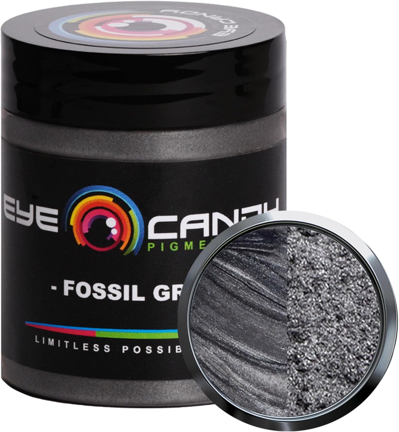 Eye Candy Pigments Premium Grey Mica Powder - Fossil Grey (25gr) - for Epoxy, Resin, Soap, Paint, Woodworking, Acrylic Pouring, Bath Bombs, Fishing Lures - DIY Arts and Crafts Additive