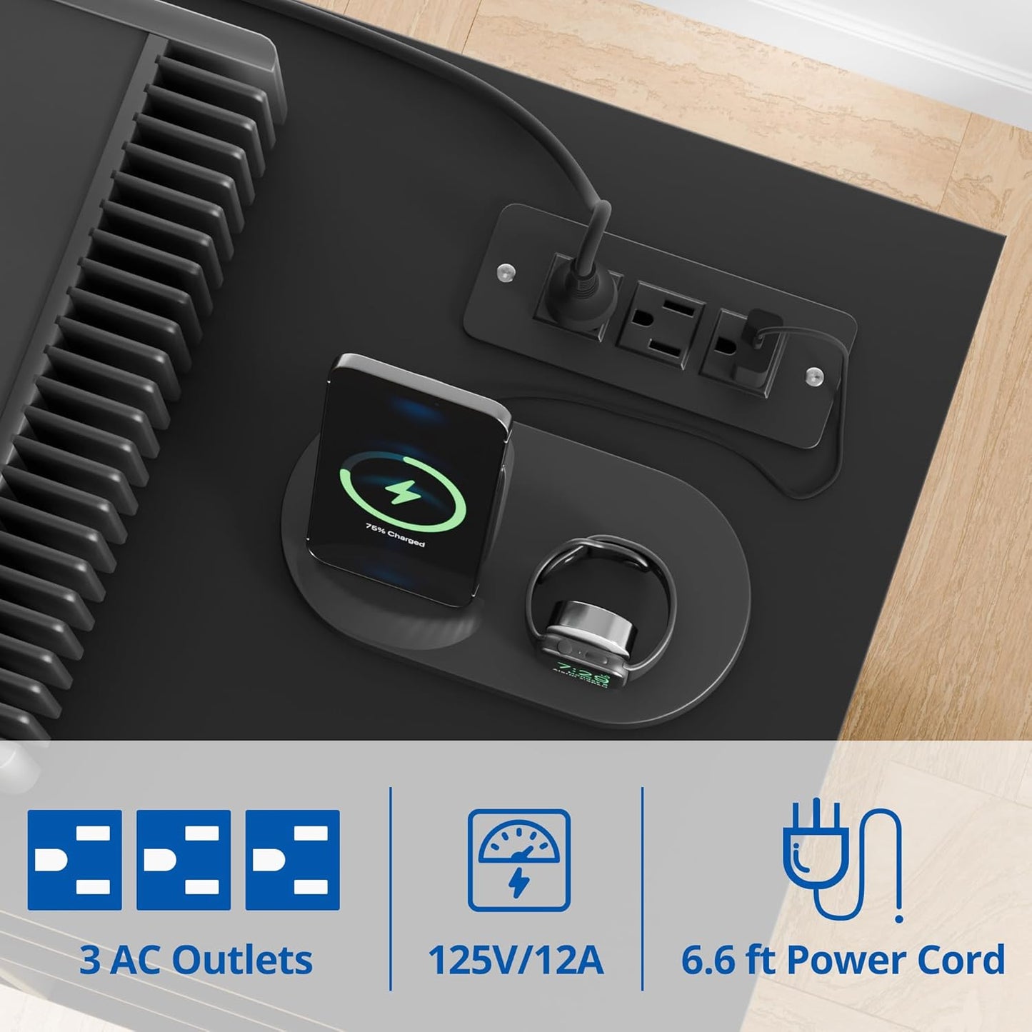 Cozy Castle Large Record Player Stand, Vinyl Storage Cabinet Mid Century Modern Turntable Stand Media Console Table Open Shelf Cube CD Album Holder Organizer for Living Room, Office, Black