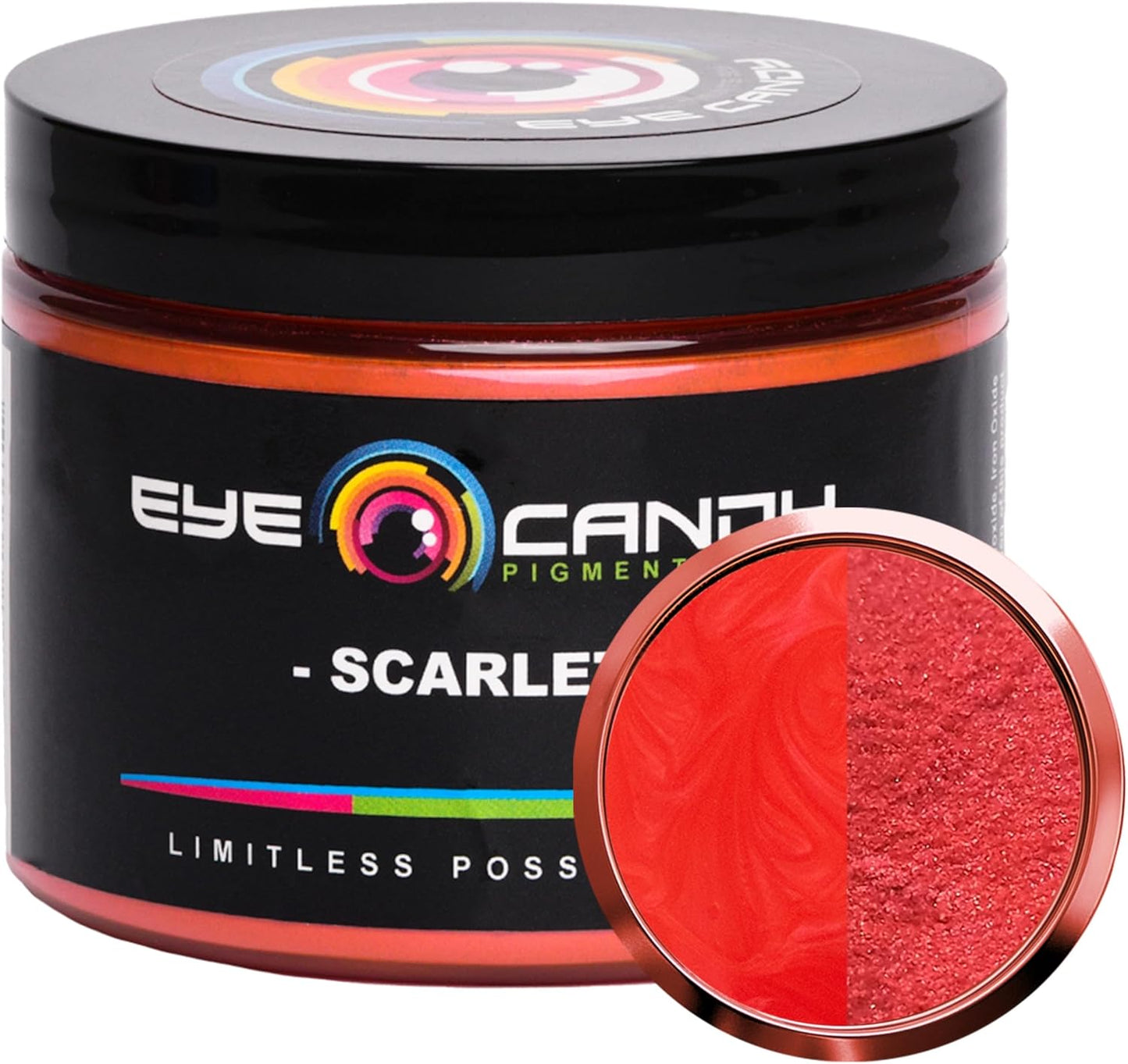 Eye Candy Pigments Premium Red Mica Powder - Scarlet (50gr) - for Epoxy, Resin, Soap, Paint, Woodworking, Acrylic Pouring, Bath Bombs, Fishing Lures - DIY Arts and Crafts Additive